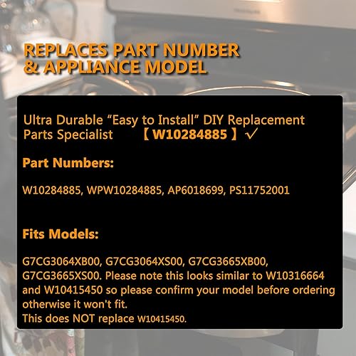 Miniatura 4 de W10284885 Perilla de estufa de control de gas Asamblea compatible con Whirlpool Range Accesorios de quemador de horno, pieza de repuesto WPW10284885