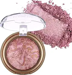 Blush assado, blush marmorizado para bochechas, paleta de blushes em pó com acabamento acetinado brilhante, cor montável em pó natural para maquiagem facial