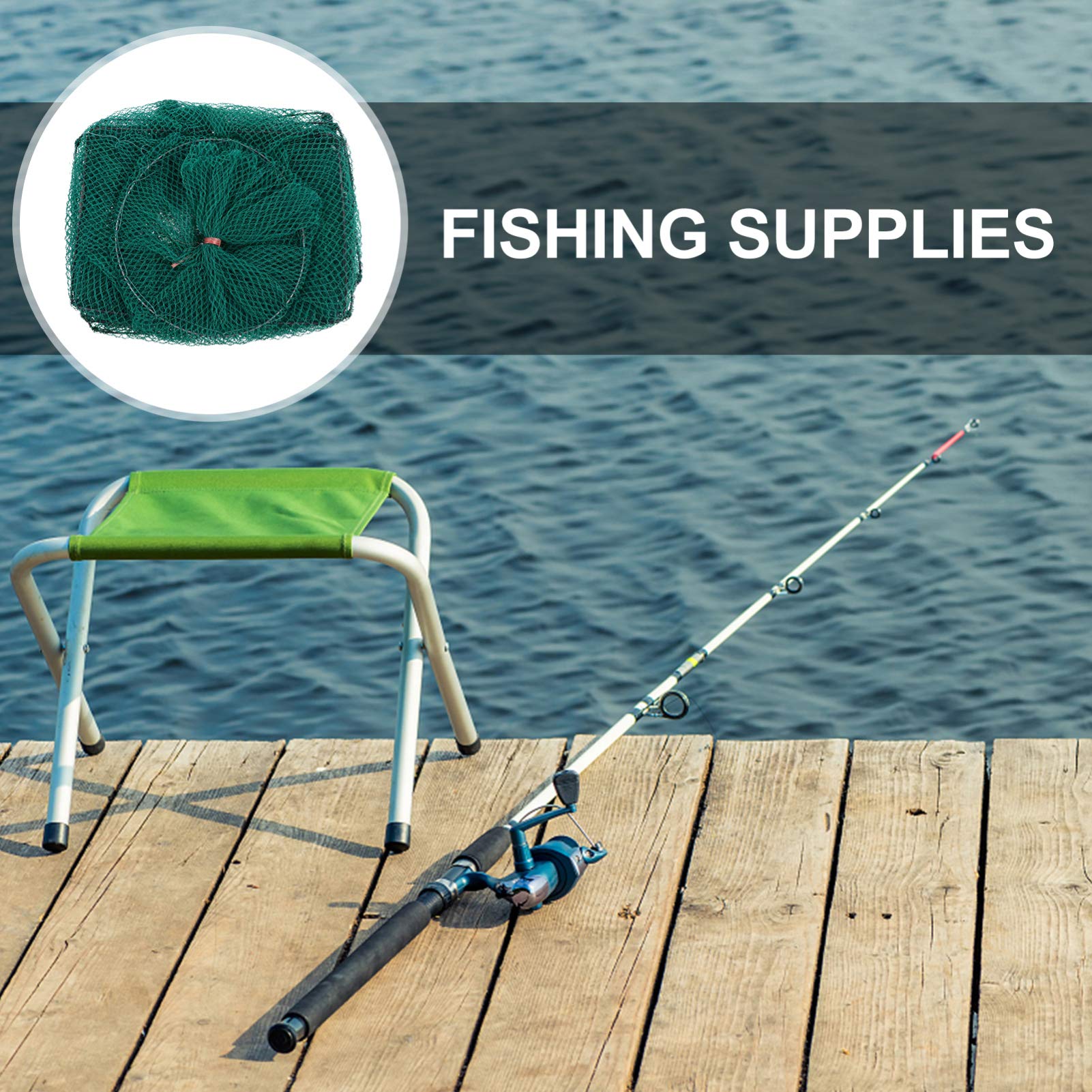 BESPORTBLE Crab Cages Crabbing Net 1pc Nylon Practical Mesh Net Long Bait Cage for Fish Supplies