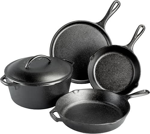 Lodge Cast Iron 5-Piece Set, PFAS-Free Pre-Seasoned Kitchen Set