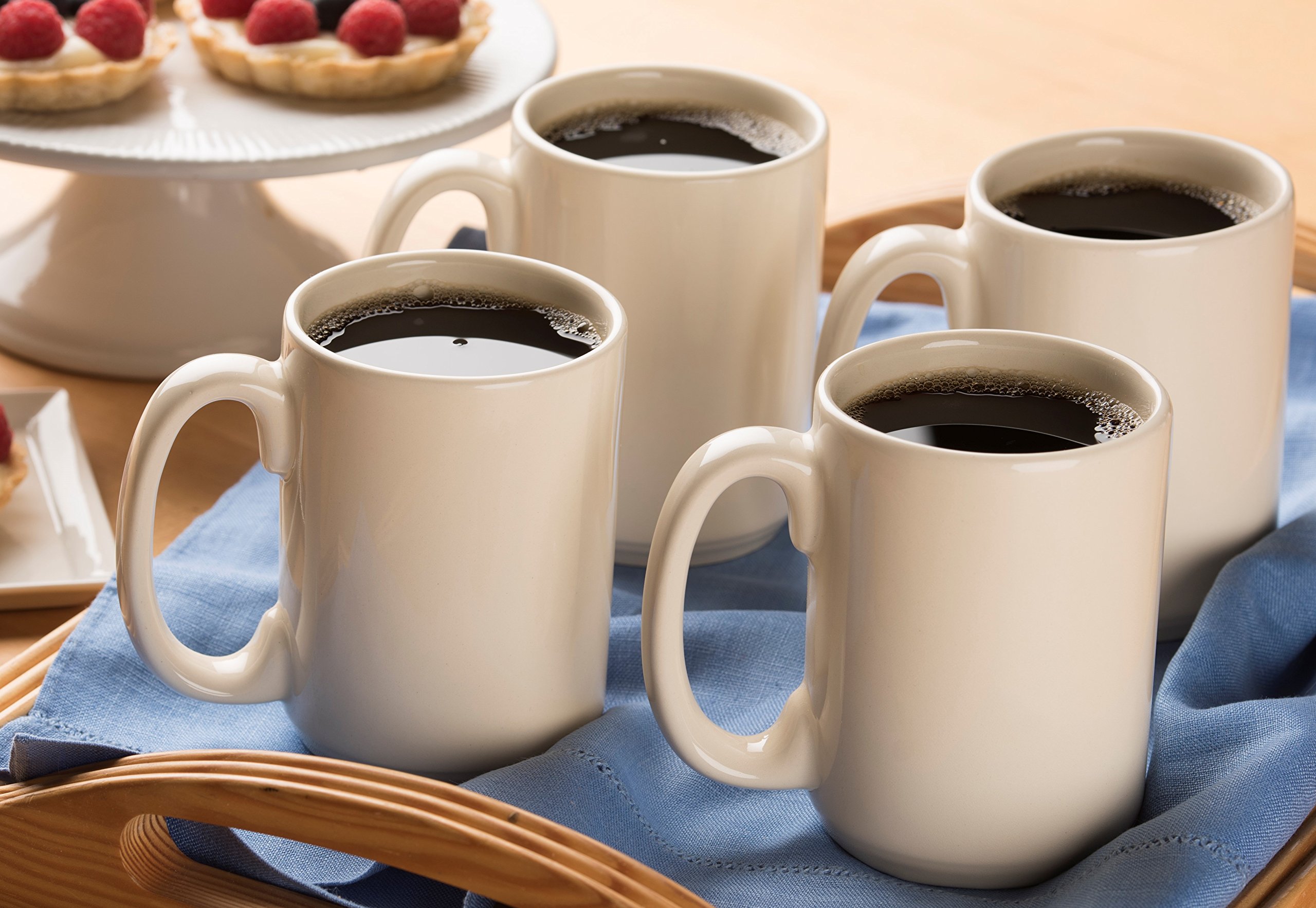 Amazon.com | American Mug Pottery Ceramic Coffee Mug, Made in USA, Ivory,  14 oz - Pack of 4: Coffee Cups & Mugs