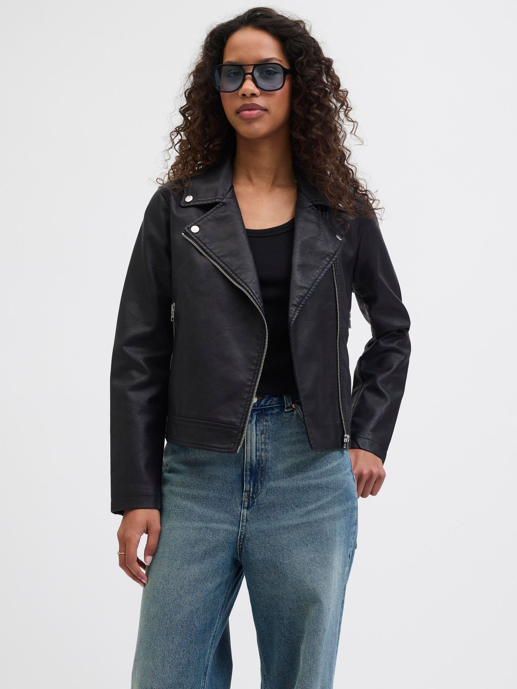 JACK & JONES Leather Look Biker Jacket JXGAIL Leather Look Biker Jacket