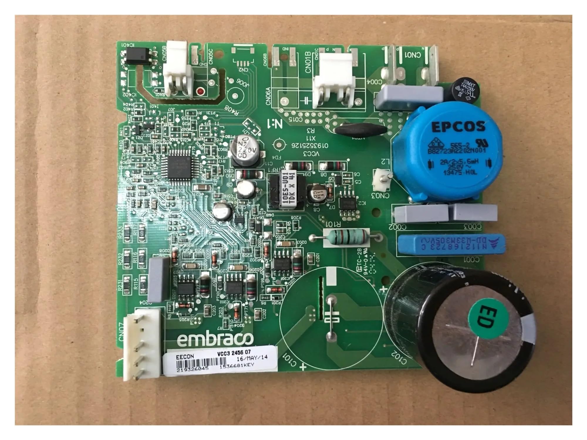 Réfrigérateur Inverseur Compresseur Carte Mère VCC3 2456 07 F14 019352512 0193525157(LIGHT BLUE)