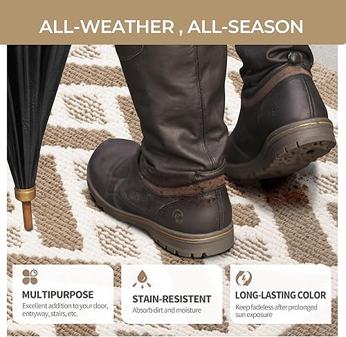 Miniatura 221 de GRANNY SAYS Felpudo para interiores, 32 x 48 pulgadas, antideslizante, tapete grande para puerta, tapete de bienvenida para exteriores, lavable