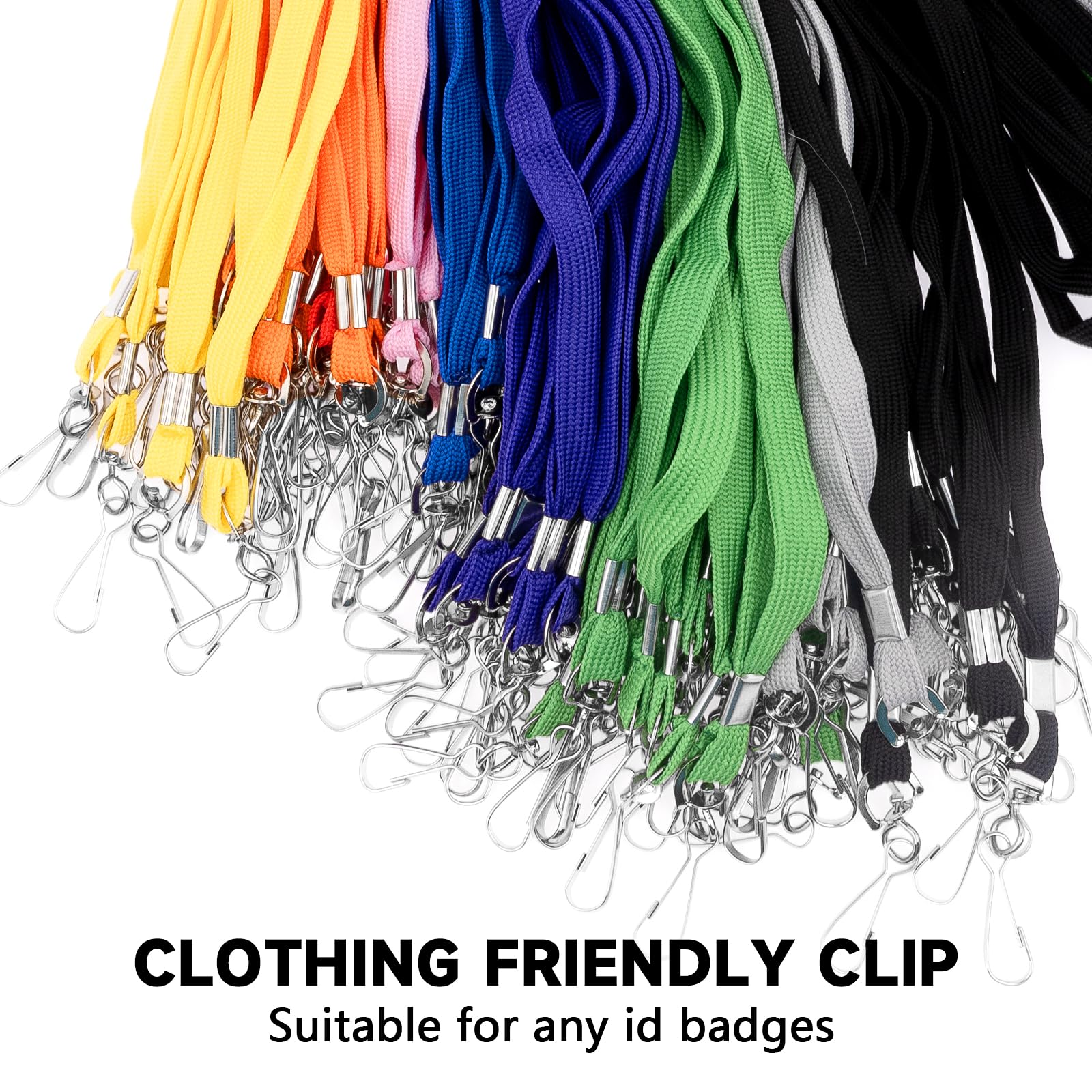 LYCN 100 Pack Lanyards Bulk, Colorful Office Lanyard Badge Lanyards Neck Strap - Image 4
