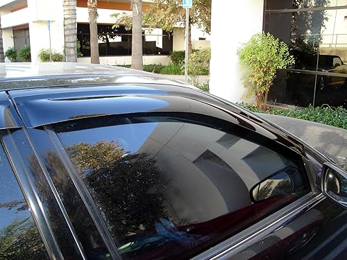 Miniatura 4 de Tuningpros LGWV2-494 - Compatible con BMW 525i 535i 1988-1996, juego de 4 piezas de visera de montaje exterior para ventana, deflector, protección