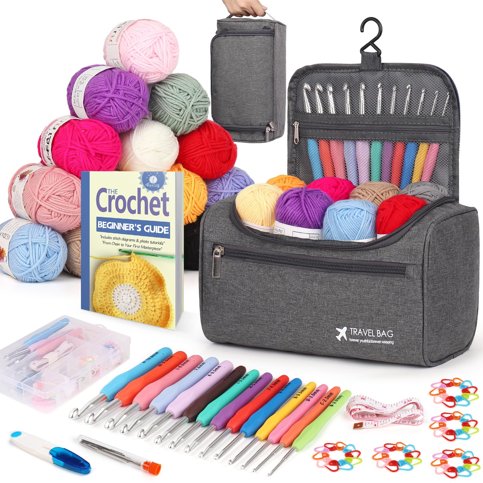 Reessy Kit Per Lavoro A Maglia Per Principianti Adulti, Cappello
