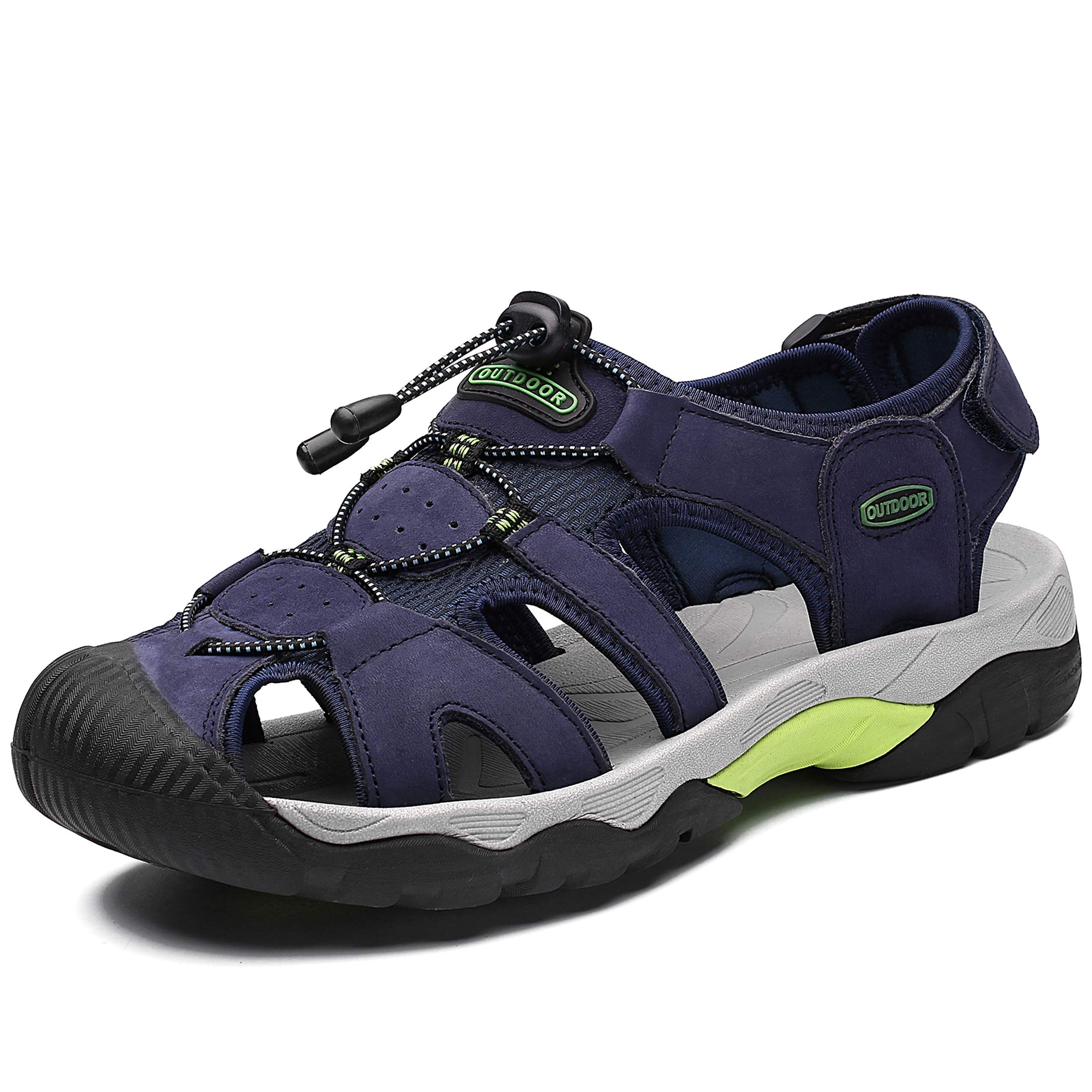 ZYLDK Sandali Sportivi Scarpe Estivi da Spiaggia per Uomo all'aperto Trekking Traspirante da Pescatore in Pelle Sandalo Acqua