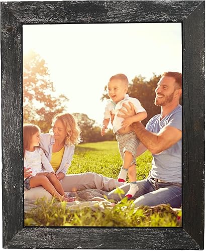 Miniatura 9 de BarnwoodUSA - Marco de fotos rústicas de 3.81 cm.  1 12 pulgadas de ancho, 100% madera reciclada, color gris, Madera, negro (Smoky Black), 16x20