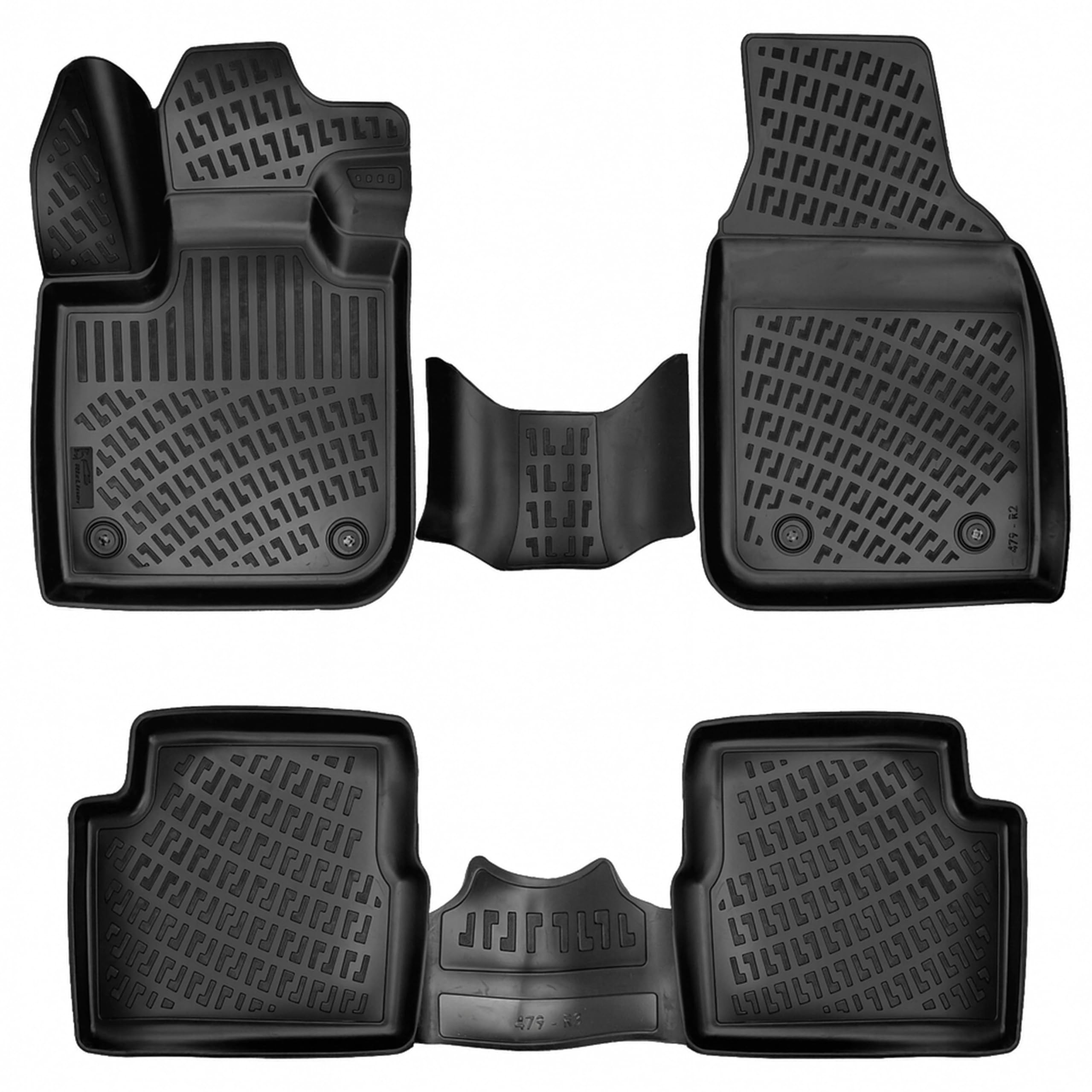 RizLiner Hyundai Ioniq 5 Unmovable Console 2022-2026 (No Movable Console) Floor Mats 3D Custom Fit Rubber Car Mats All Weather Laser Measured Floor Liners Heavy Duty Waterproof (Front & Rear) — view 107