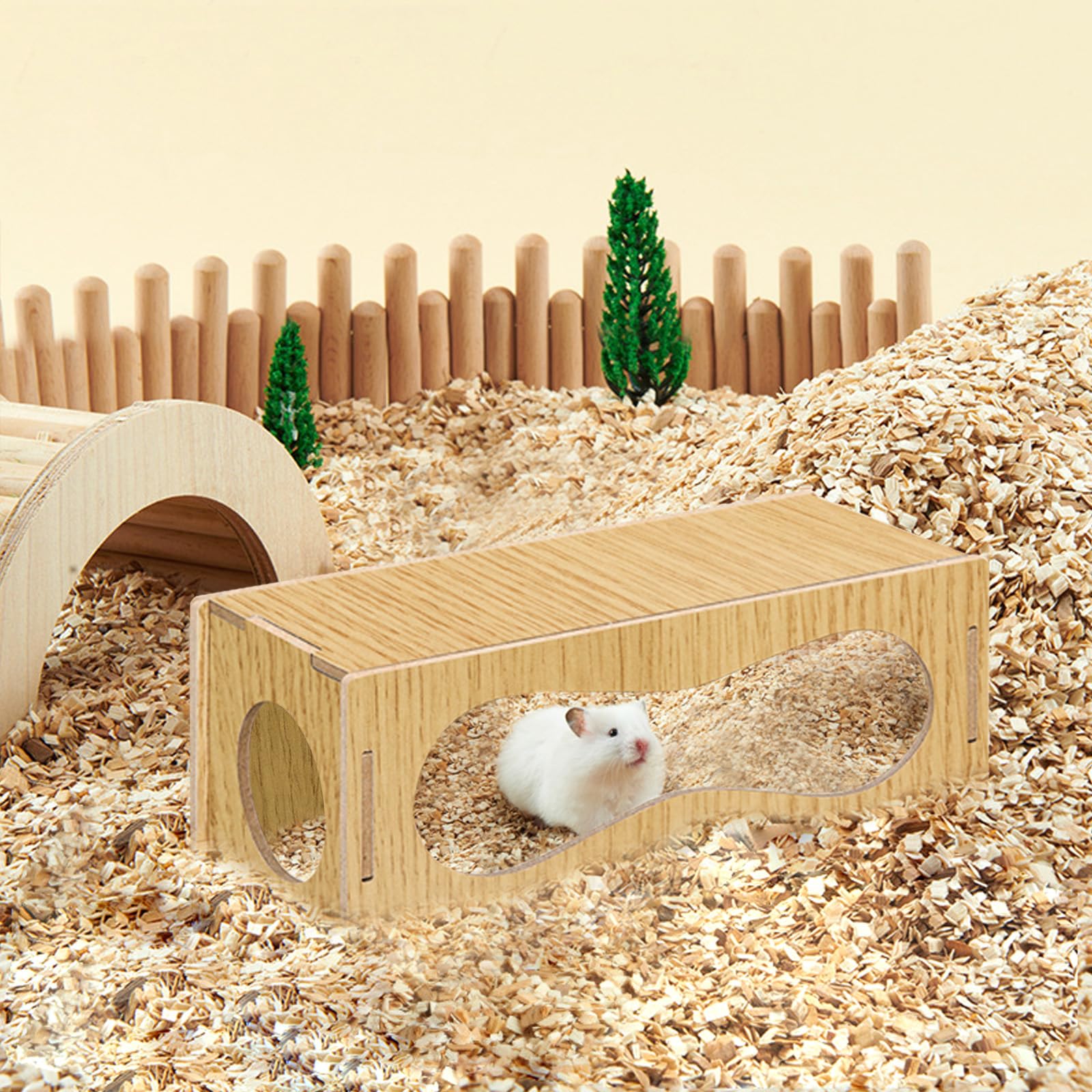 Niche en bois pour hamster - Accessoire pour activités de vie, jouets et décoration - Taille S
