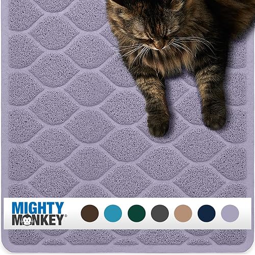MIGHTY MONKEY - Tapete prémium para atrapar arena para gatos, mejor control de dispersión, con múltiples trampas para arena, fácil de limpiar, suave
