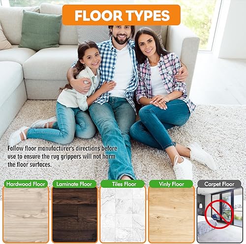 Miniatura 7 de Rug Gripper - Agarre antideslizante para alfombras de madera y azulejos, cinta adhesiva de doble cara que evita deslizamientos y movimiento,