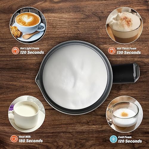 Miniatura 3 de Simple Deluxe Espumador de leche 4 en 1, vaporizador de leche automático de 8.1 fl oz8.12 onzas, calentador de leche eléctrico, máquina de espuma de
