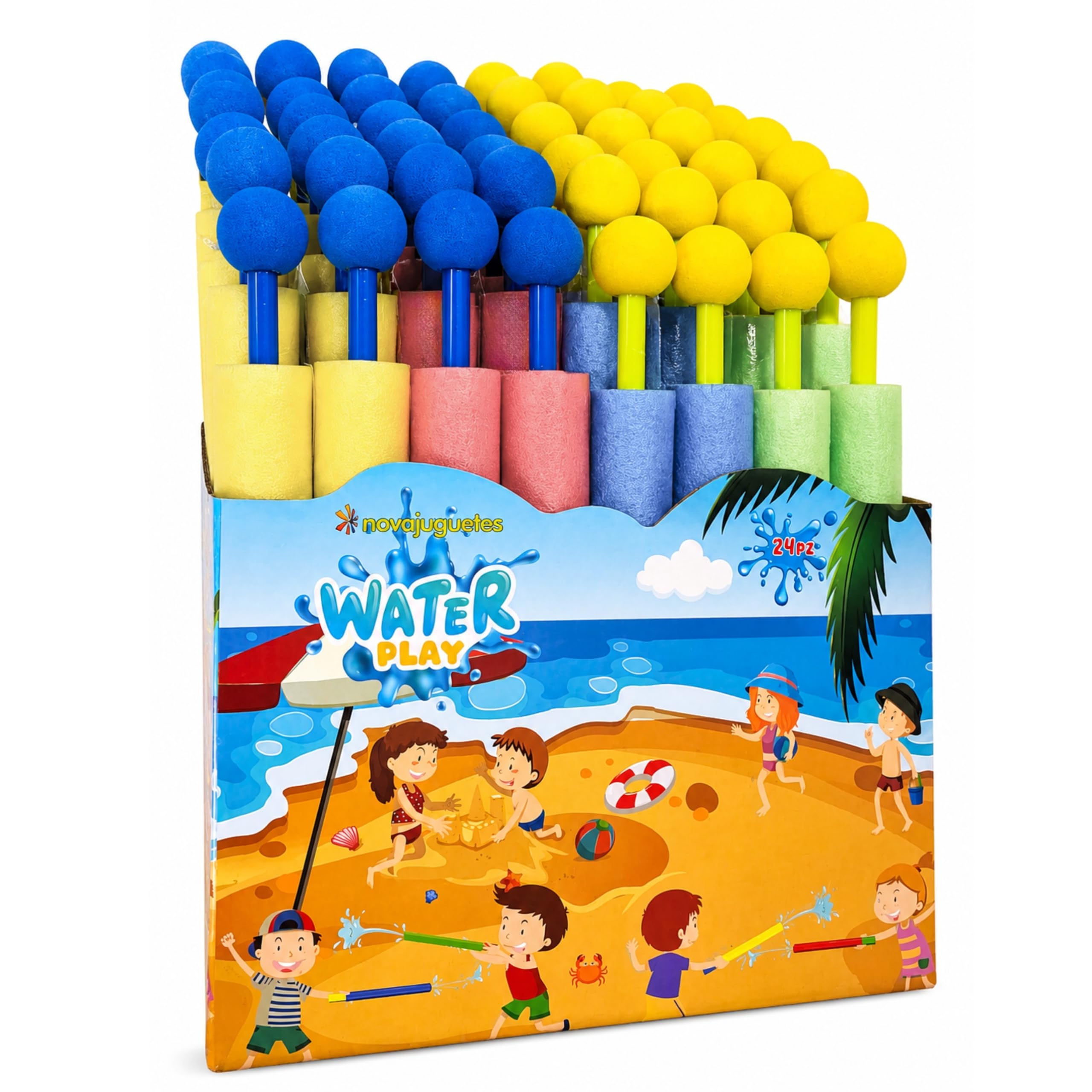 48 Pistolas de Agua de Espuma 21 cm para Niños