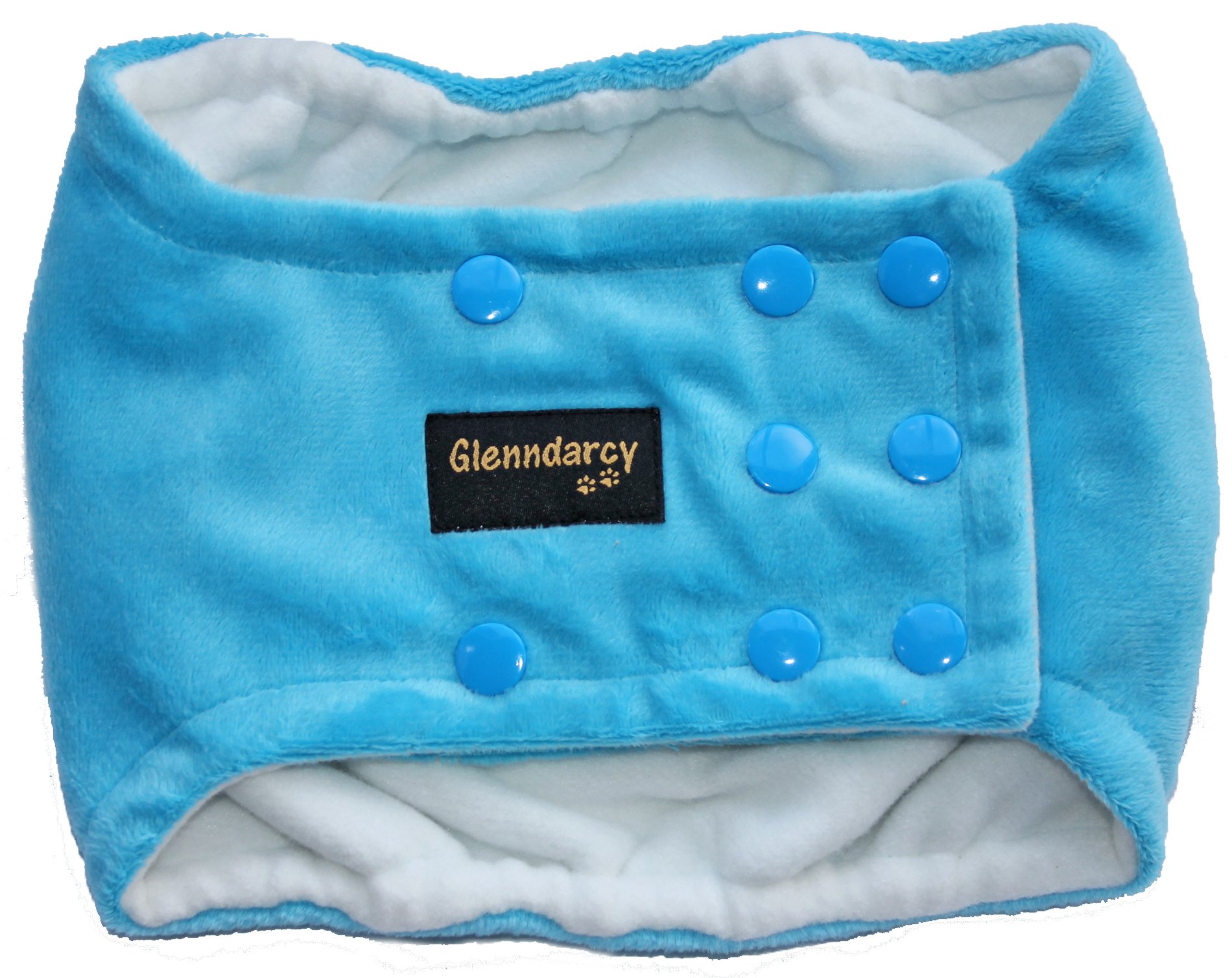 Glenndarcy Luxury Minkie Male Dog Belly Band Nappy I Carribean Blue Medium Band only