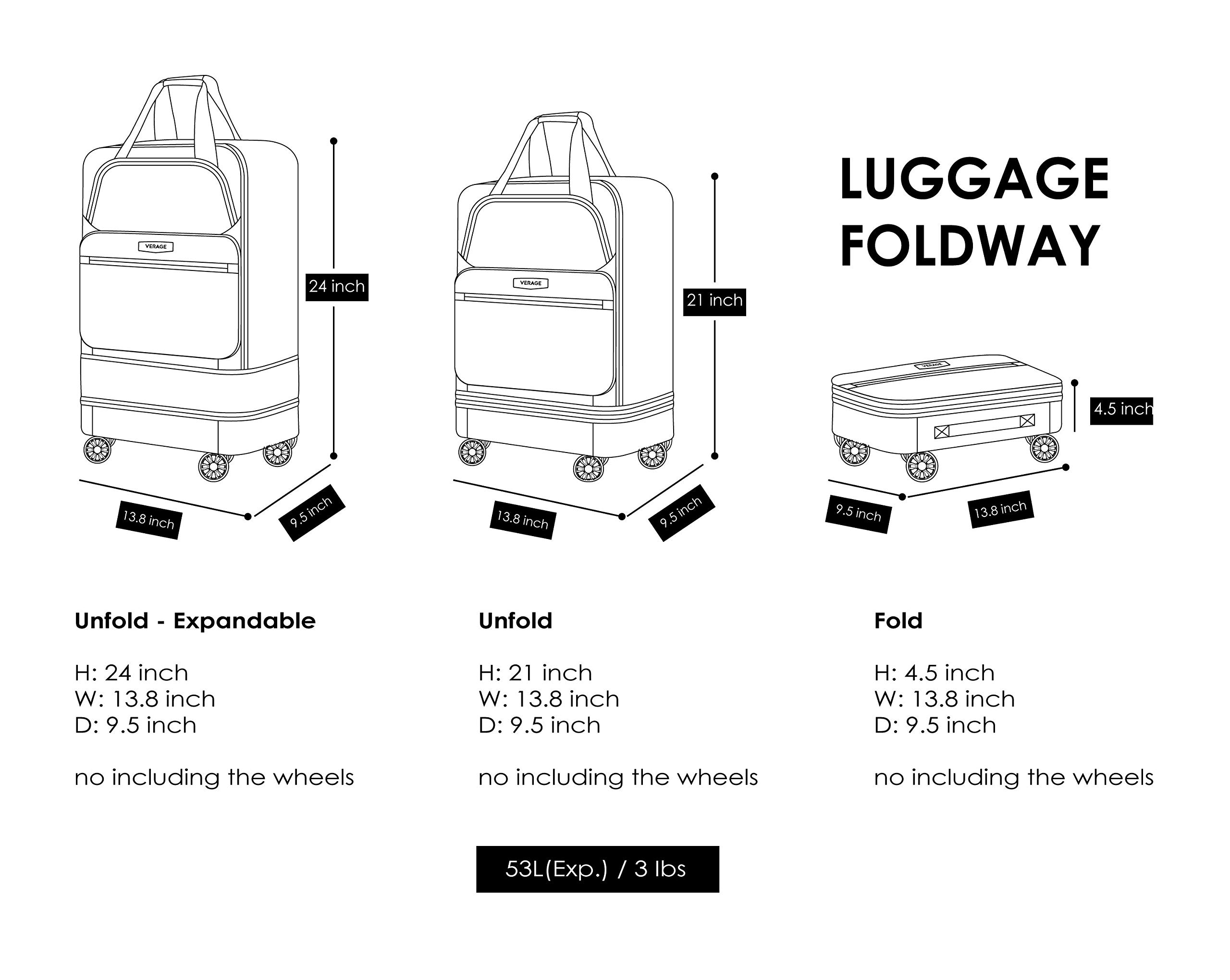 Foldable Luggage Bag with Spinner wheels,Expandable Collapsible Rolling