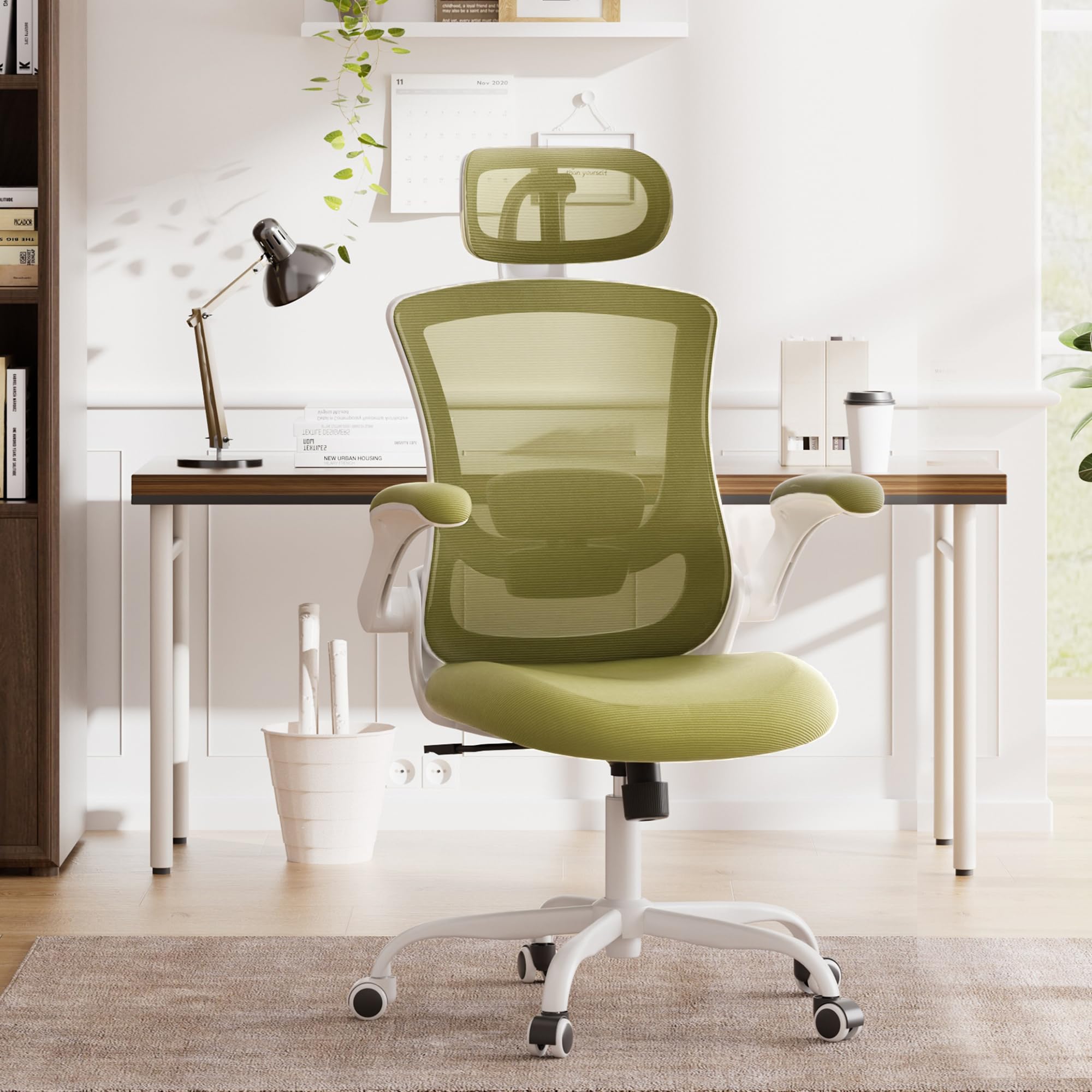 COLAMY Ergonomic Office Chair with Lumbar Support, Mesh Desk Chair with Adjustable Headrest - Image 6