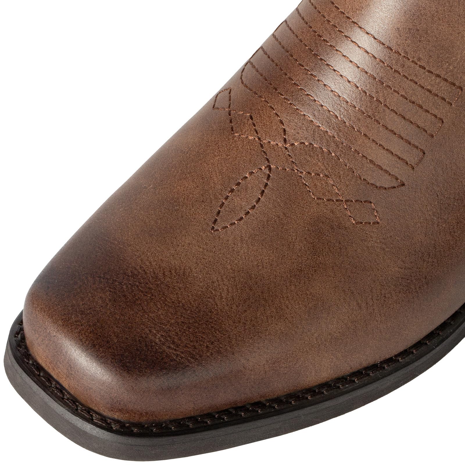 J's.o.l.e Stivali da cowboy da uomo alla moda occidentale Chelsea stivali punta quadrata tacco basso vestito stivaletti