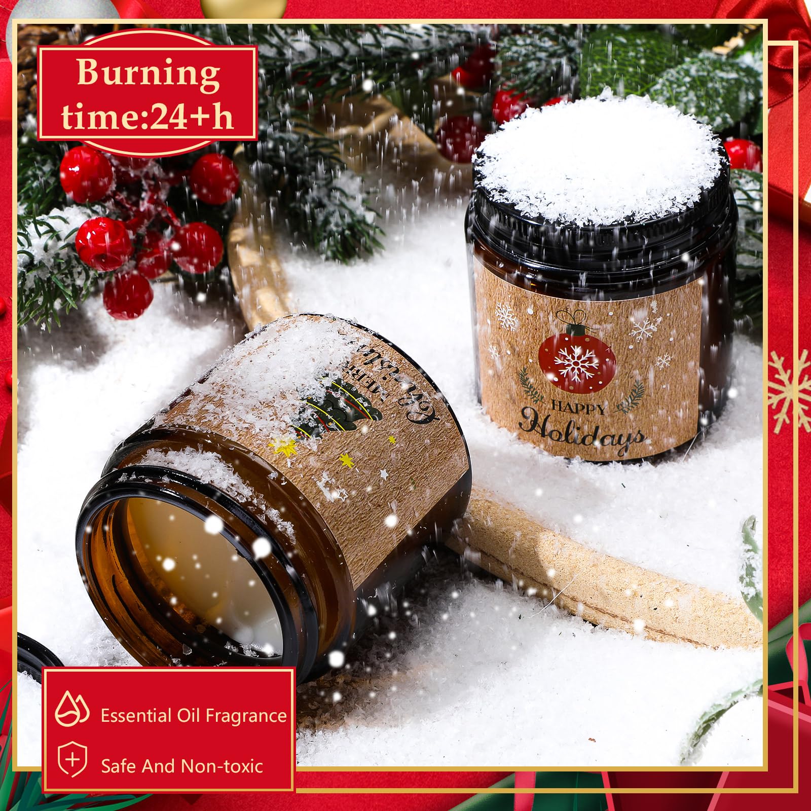 MTLEE 12 velas de Navidad perfumadas, regalos de Navidad para mujeres, velas de aromaterapia para el hogar, Navidad, cumpleaños, yoga (estilo bonito)