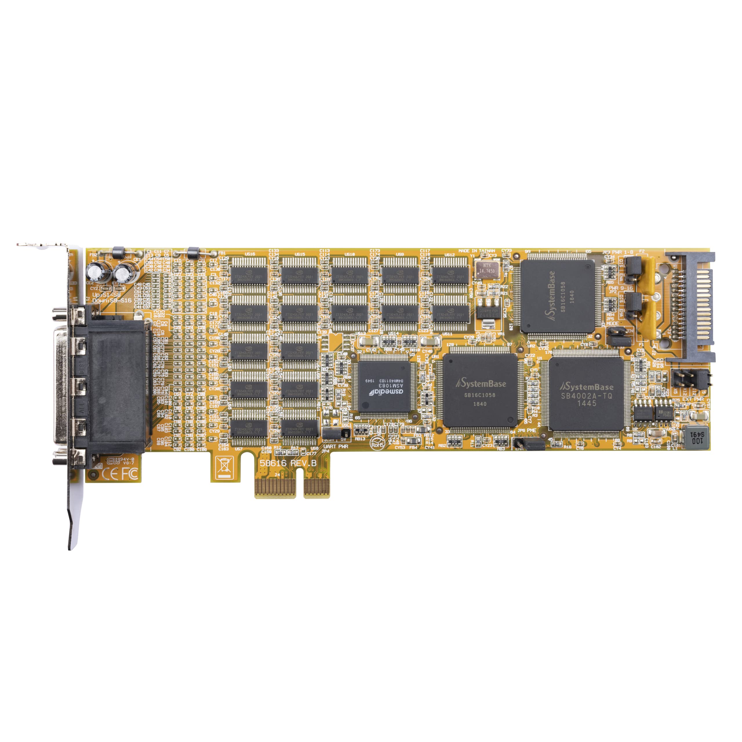 StarTech.com Carte Série PCI Express - 16 Ports DB9 RS232 - Low + Full Profile - Adaptateur Série Multiport - Carte Série PCIe (PEX16S550LP)