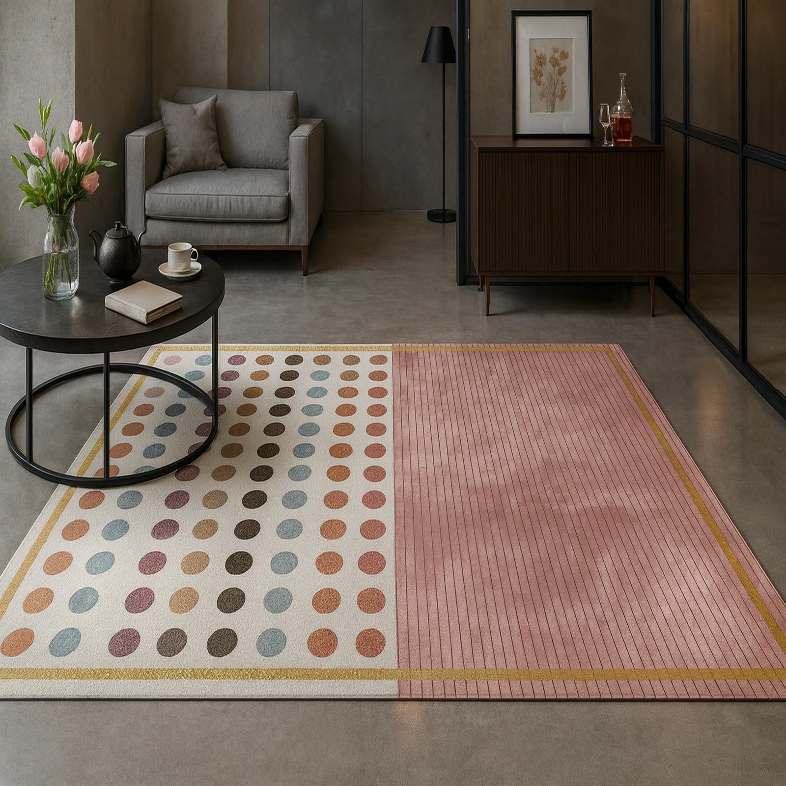 Tapis facile à entretenir 90x150 cm lavable et compatible aspirateur