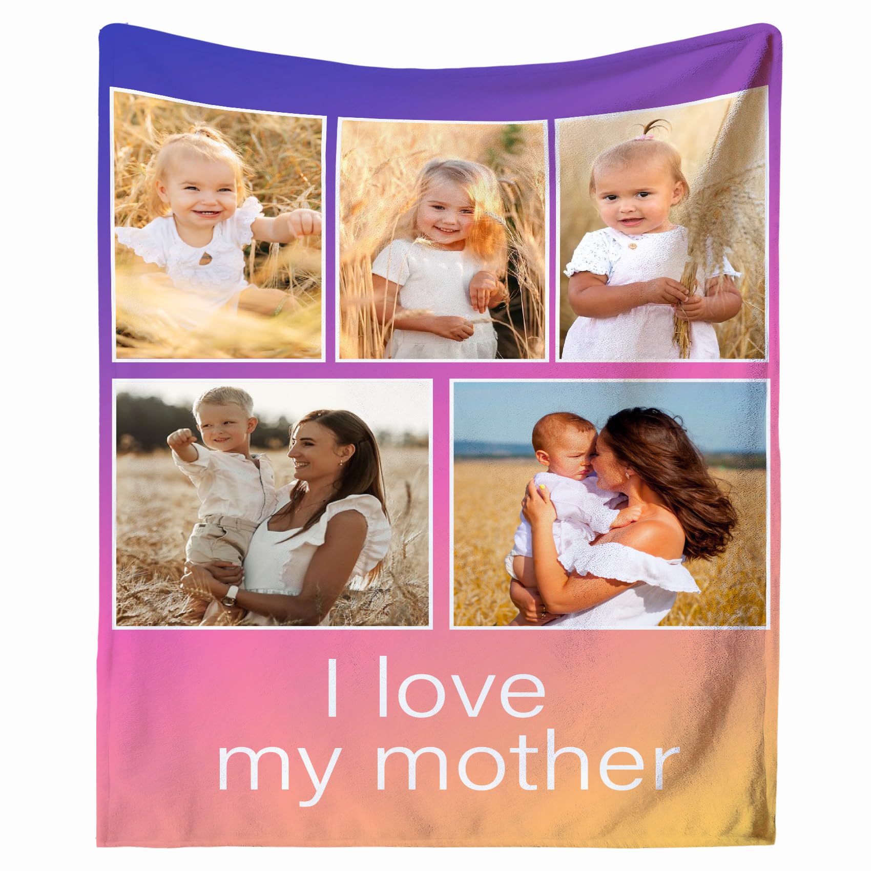 Personalised Blanket for Adults, Custom Photo Blanket Personalised for Adults Kids with Pictures Customized Gifts for Family Kids Pet Friends Birthday Mum, Dad, Boyfriend, Girlfriend