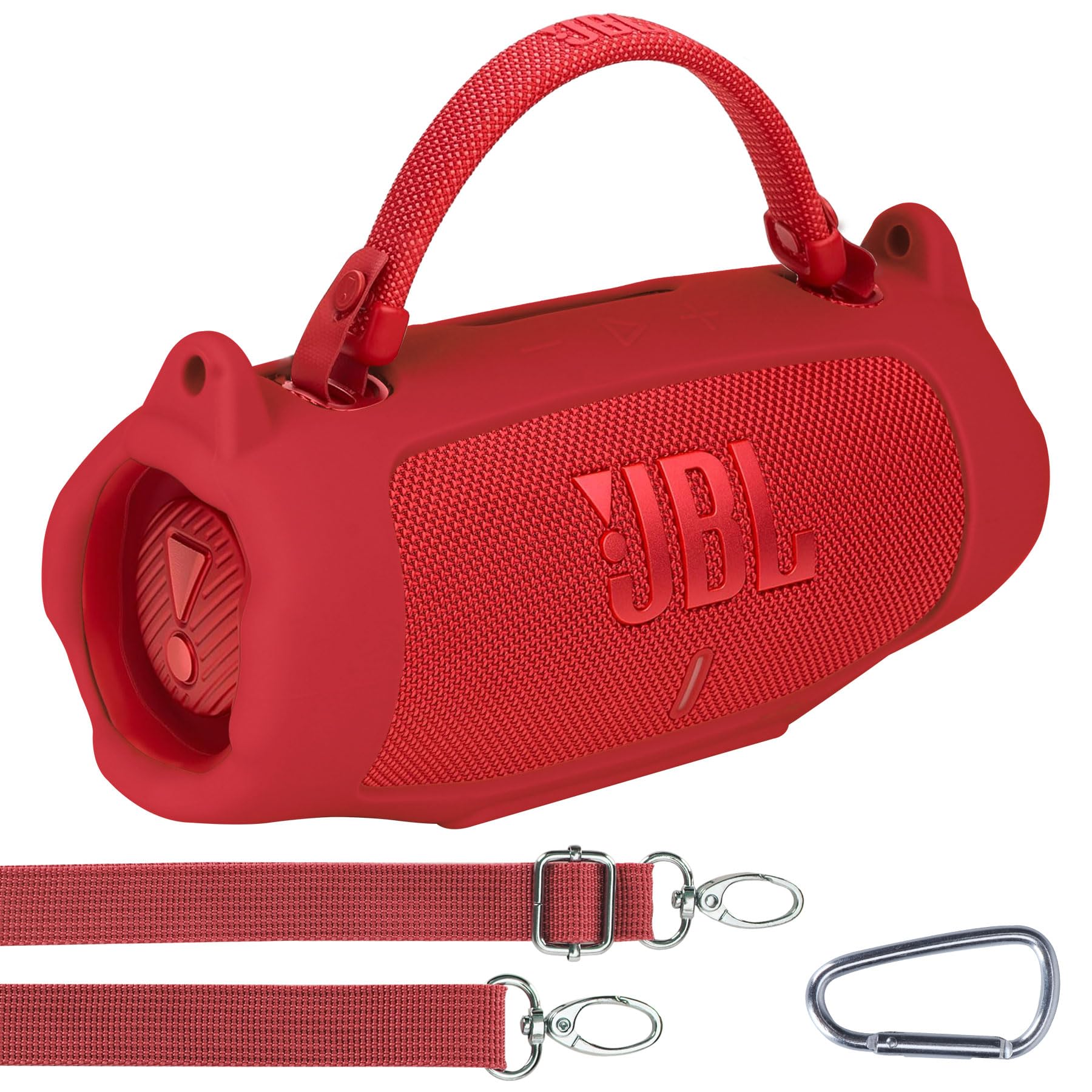 Lebakort Silicone Cover Compatible with JBL Charge 6 Portable Speaker (Red Cover)