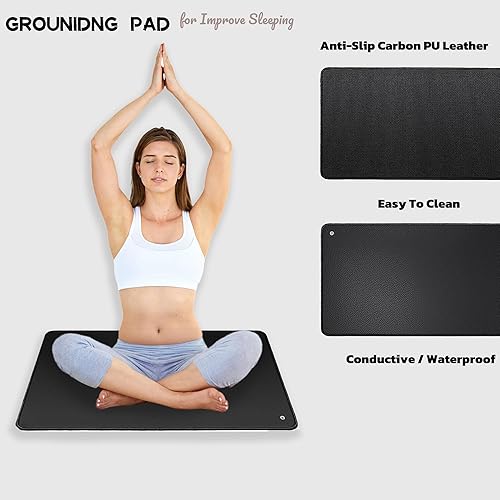 Miniatura 3 de Alfombrilla de tierra con cable de conexión a tierra de 15 pies, almohadilla de tierra para pies, para aliviar el estrés, terapia conectada a