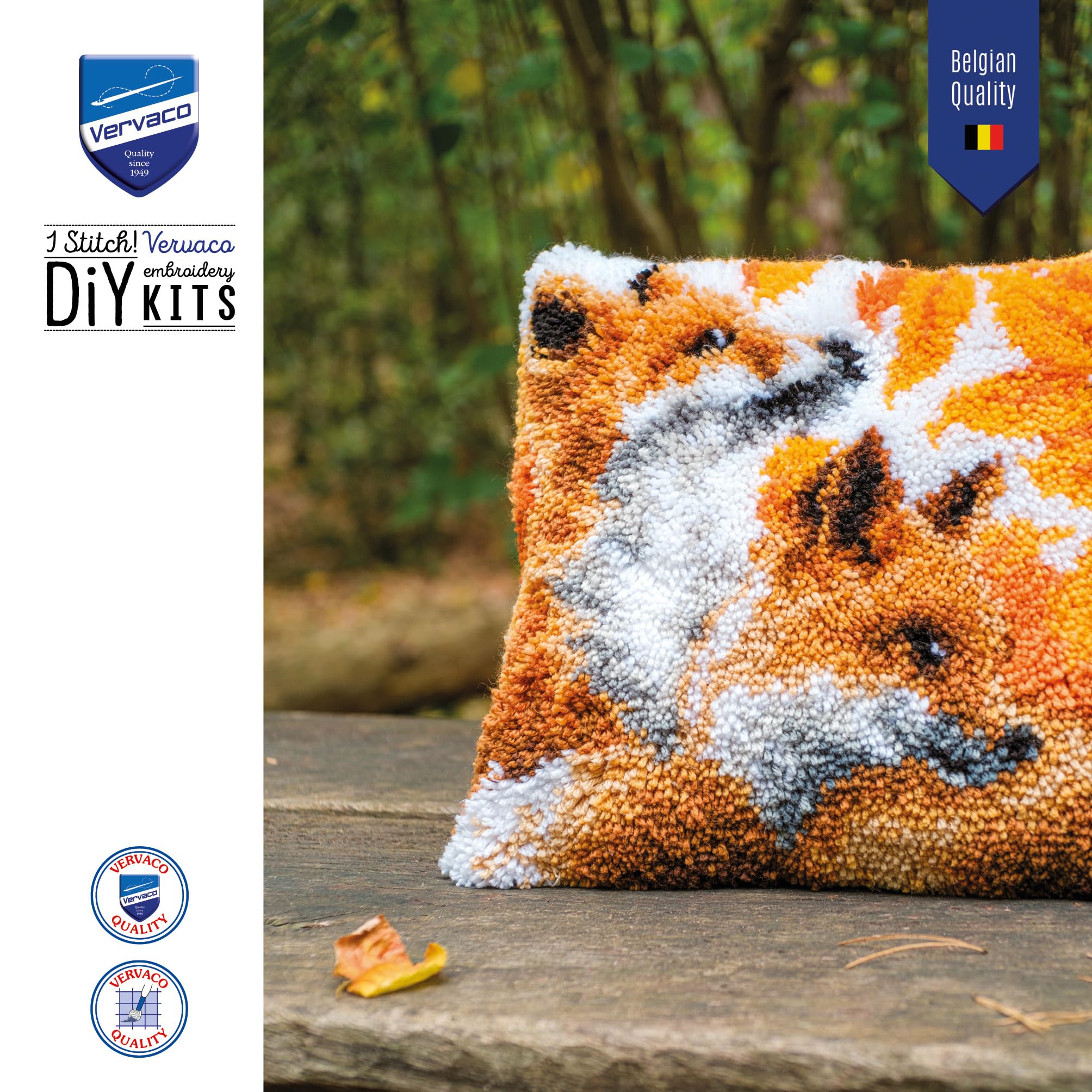 Vervaco Kit Deco Ricamo Contato VOLPI IN AUTUNNO Decorazione Sospesa Da Ricamare 40 x 40 cm Set Fai Da Te Creativo Adulti Ricamo Casa Decorazioni Accessori Per Lavoretti Creativi