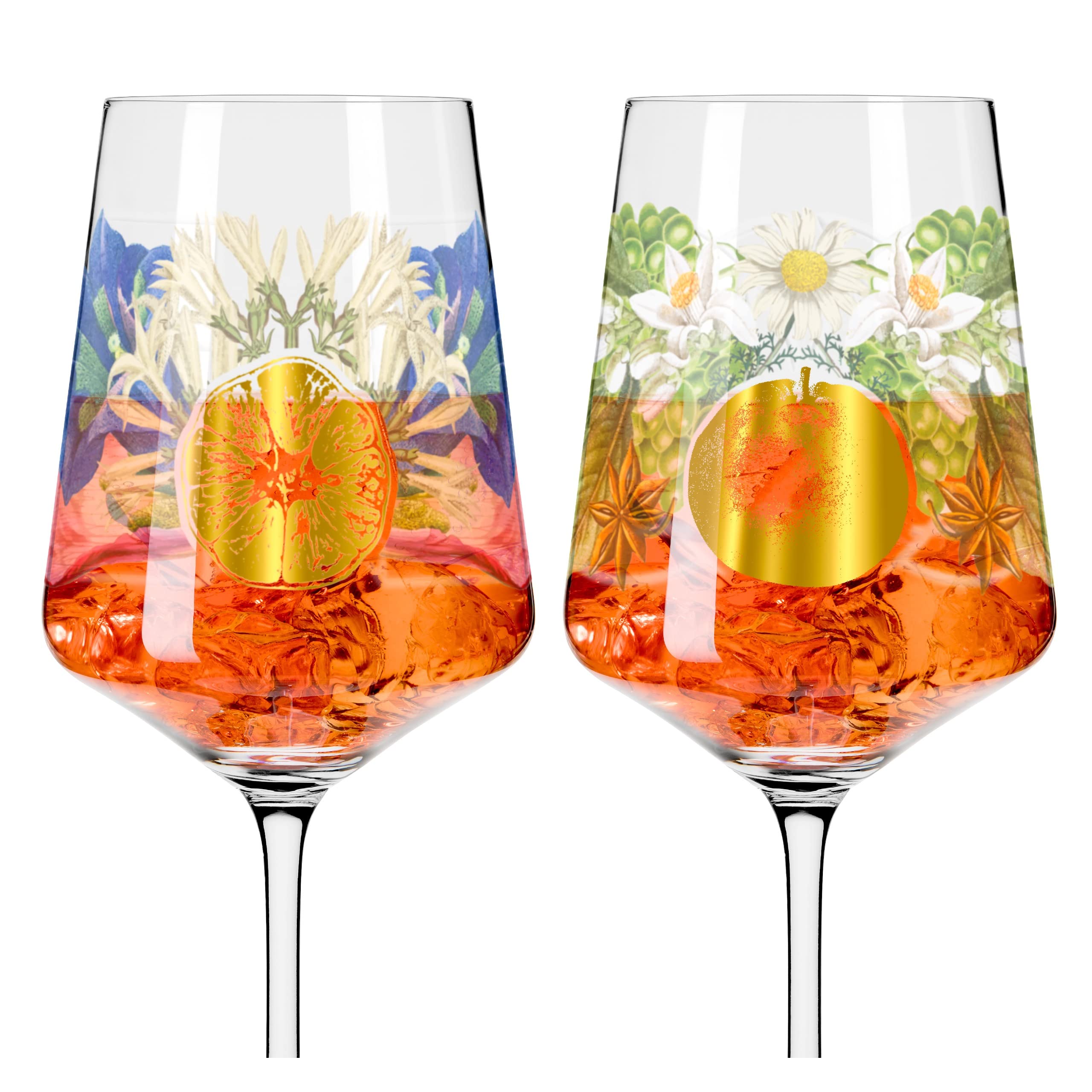 Ritzenhoff 2841017 Verre à apéritif Sprizz (set de 2) 500 ml - série Sommerrausch Deluxe avec collage coloré - Made in Germany