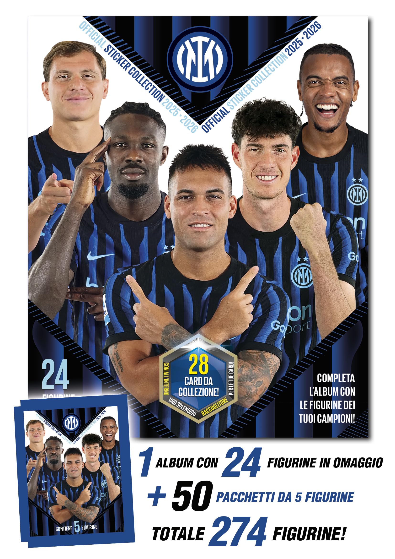 EURO PUBLISHING Album Figurine Inter 2025-2026 Prodotto Ufficiale 274 figurine