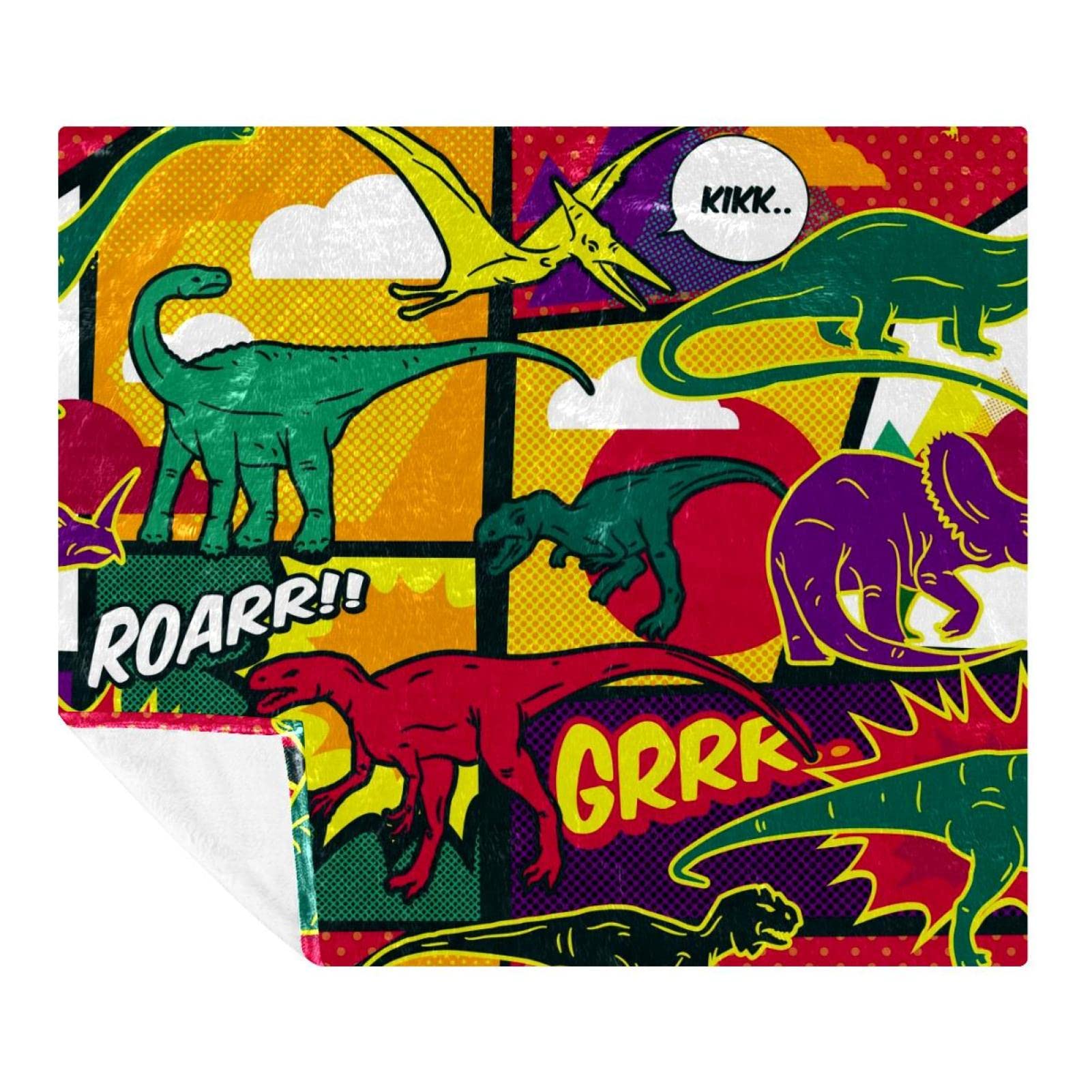 Couverture dinosaures en microfibre de qualité supérieure, plaid polaire doux et durable