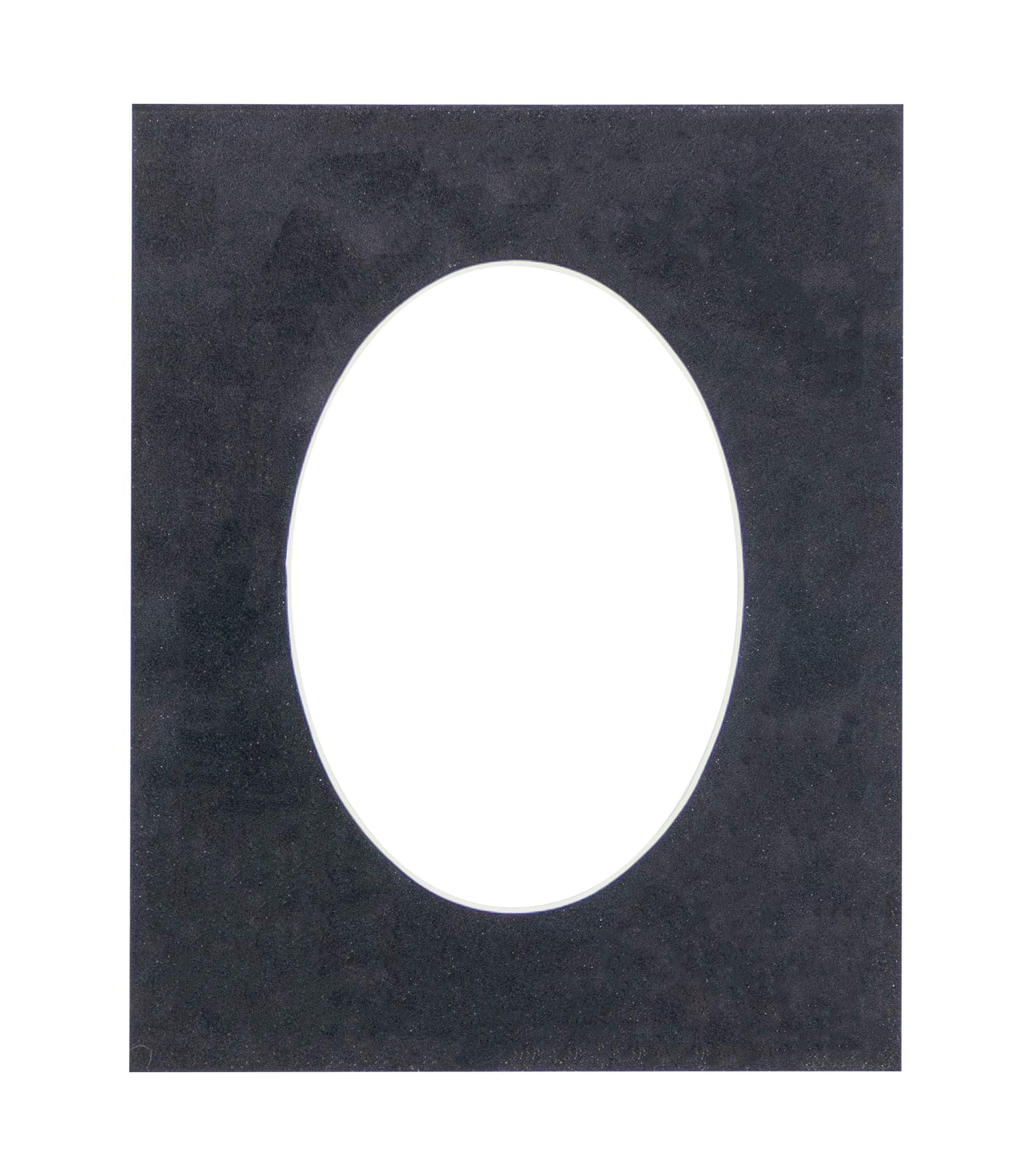 CountryArtHouse Black Suede Acid Free 9x13 Oval Picture Frame Mat with White Core Bevel Cut for 7x11 Pictures - Fits 9x13 Frame - Pack of 1 Matboard Show Kit with Acid Free Backing & Clear Bag