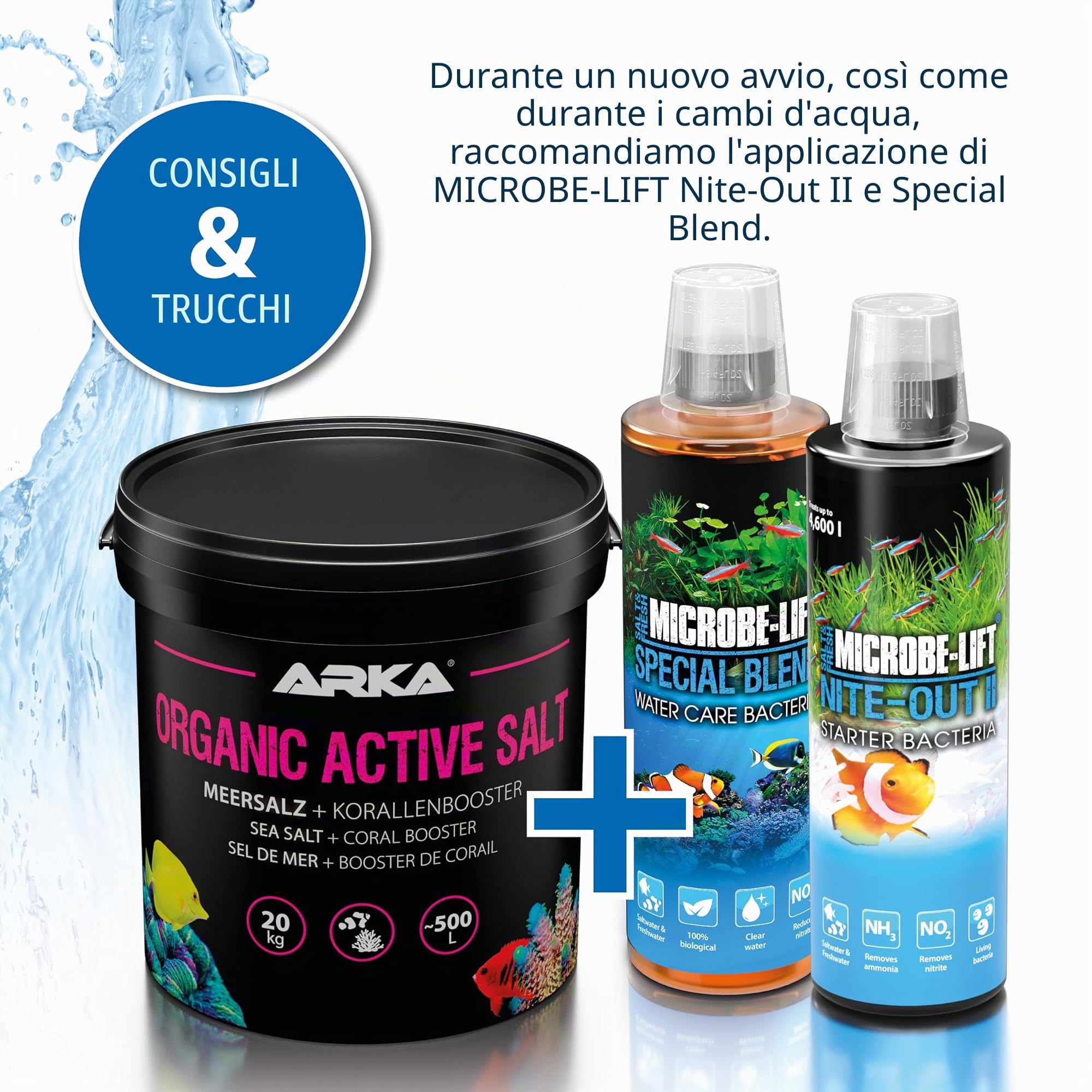Sale da Barriera Acquario 20 kg - Organic Active Salt con Batteri