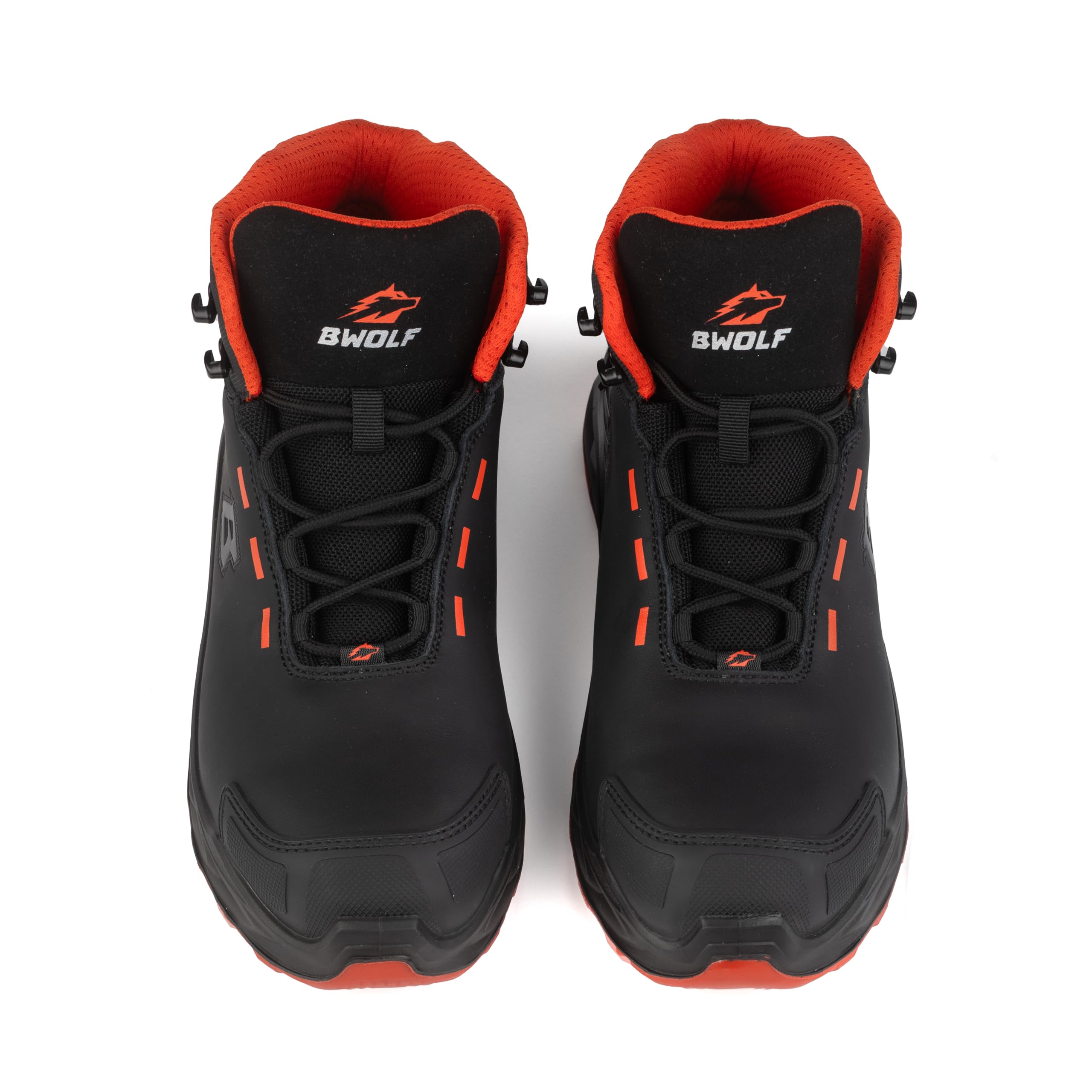 BWOLF Falcon HI S3S męskie buty robocze – czarna gładka skóra, aluminiowy nosek, podeszwa środkowa kevlar, ochrona ESD