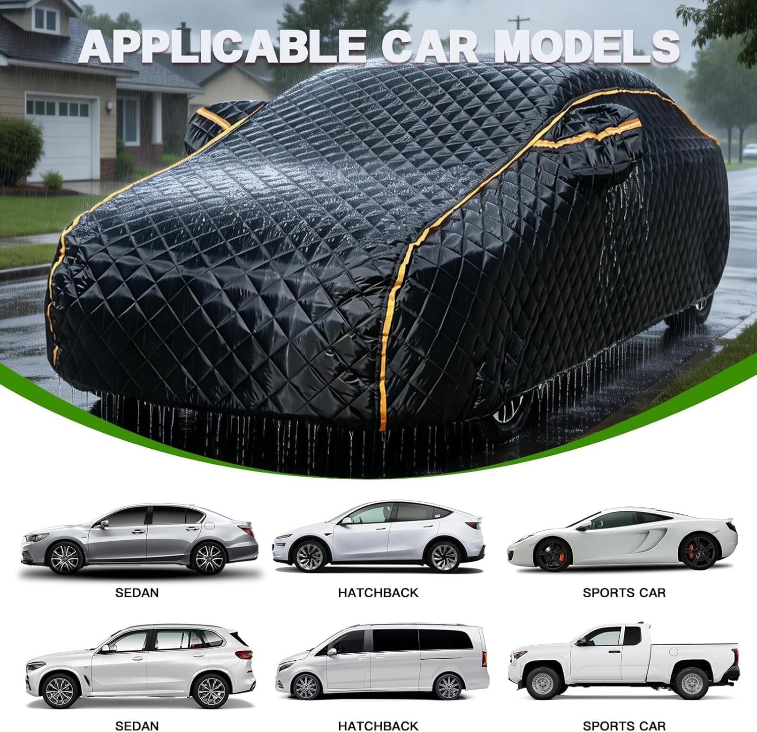 Hagelschutzplane Auto für Renault Symbioz SUV 2024-2026 |Baumwollfutter Autoplanen Outdoor Allwetter Autogarage Autoabdeckung Wasserdicht Hagelsichere Verdickte Auto-Schutzhülle