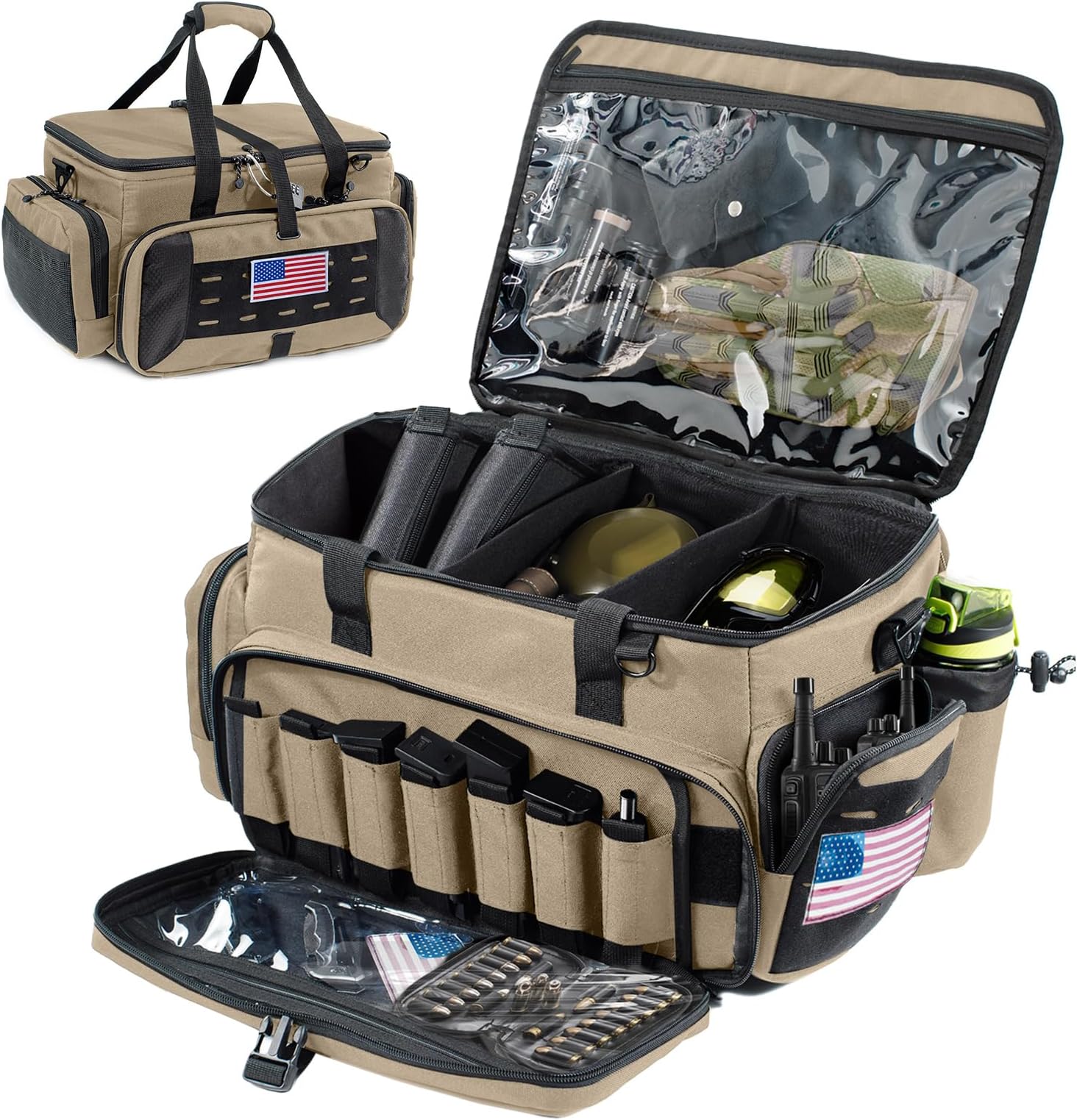 Large Pistol Range Bag Shooting - Tactical Gun Range Bag Pistol Cases, Gun Bags for Handguns, Gun Bag for Men, Carrying Duffle Bag for Gun Accessories