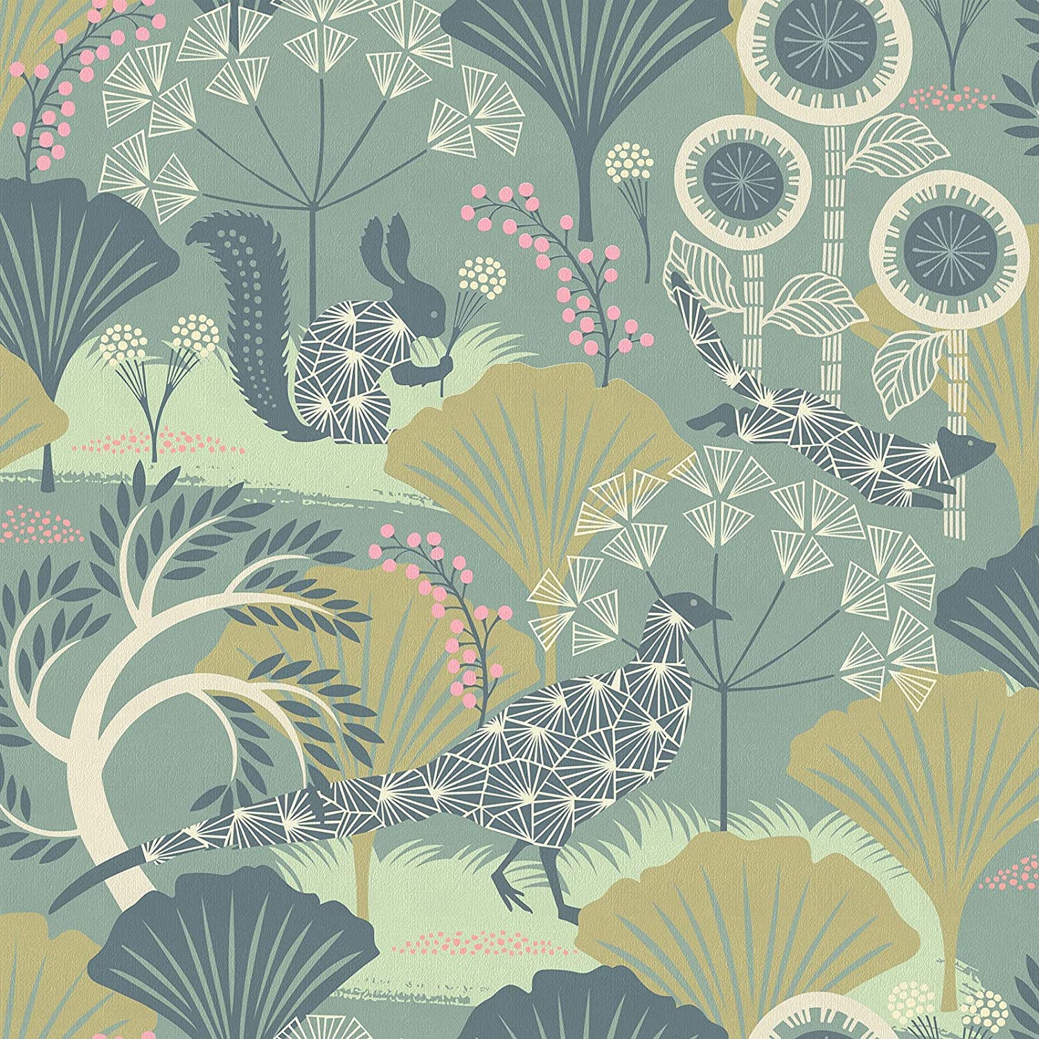 LiveborFloral Peel and Stick Wallpaper Green Floral Contact Paper 17.7inch x 590.5inch Vintage Wallpaper Botanical Decorative Wallpaper Peel and Stick Removable Floral Wallpaper Self Adhesive Vinyl