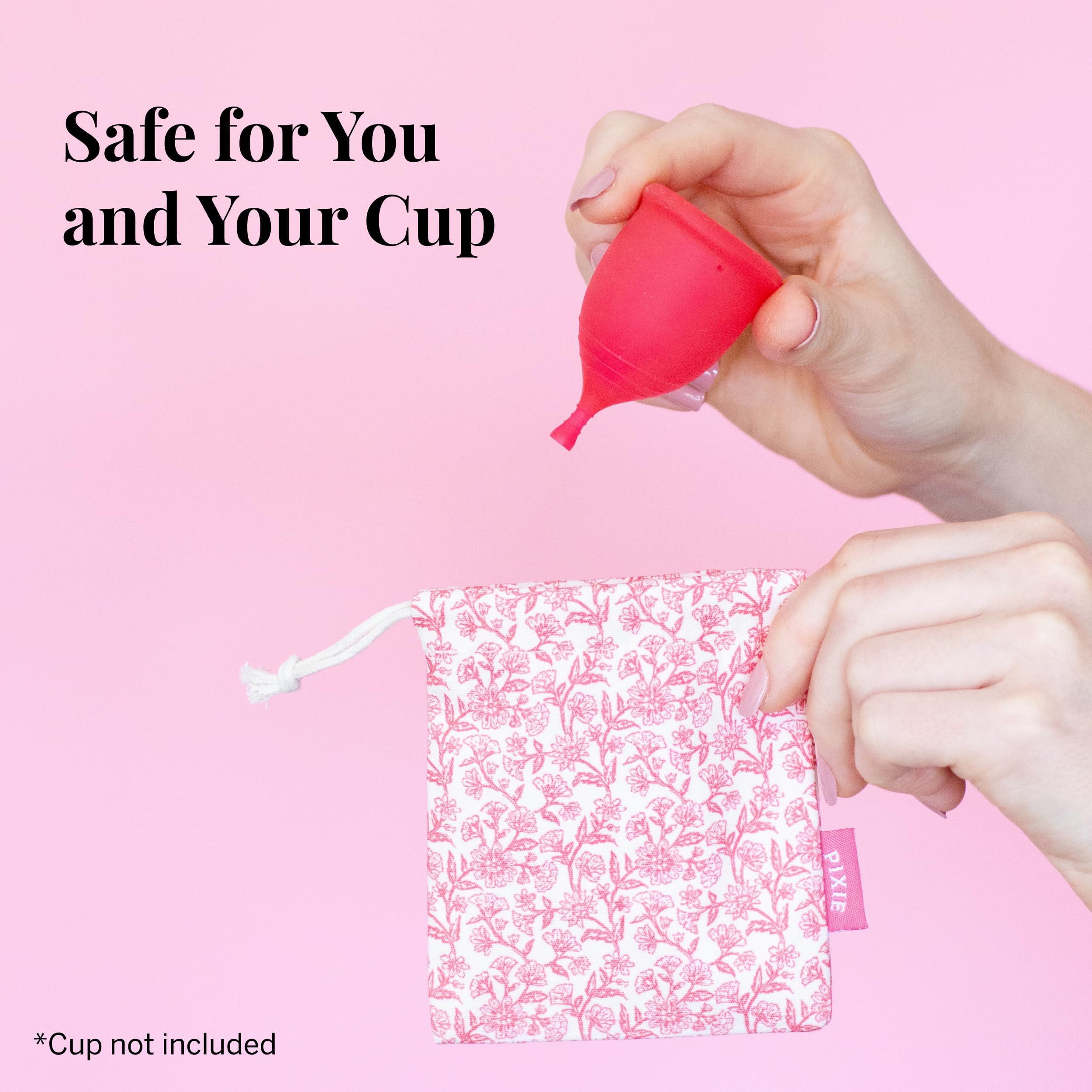 Pixie Menstrual Cup Storage Bag – etui z 100% organicznej bawełny na kubeczek i dysk menstruacyjny oraz kulki Kegla – wielorazowy, oddychający pokrowiec do przechowywania