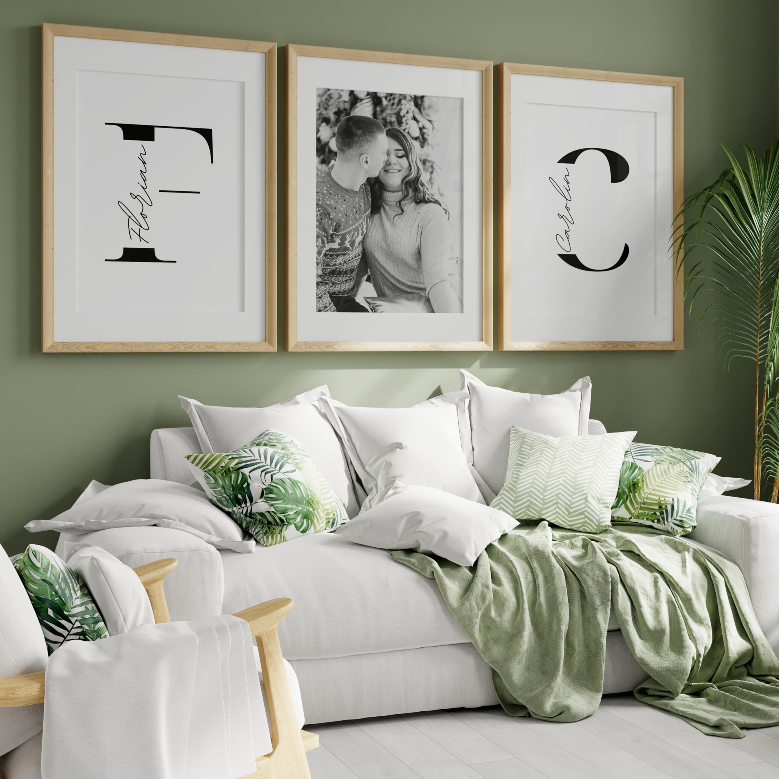 Little Mathilda Personalisierte Poster 3er Set Bilder – Hochzeitsgeschenk personalisiert, Jahrestag Geschenk für Ihn Wanddeko Wohnzimmer, Fotogeschenke personalisierte Geschenke (3er Set 70x50cm)