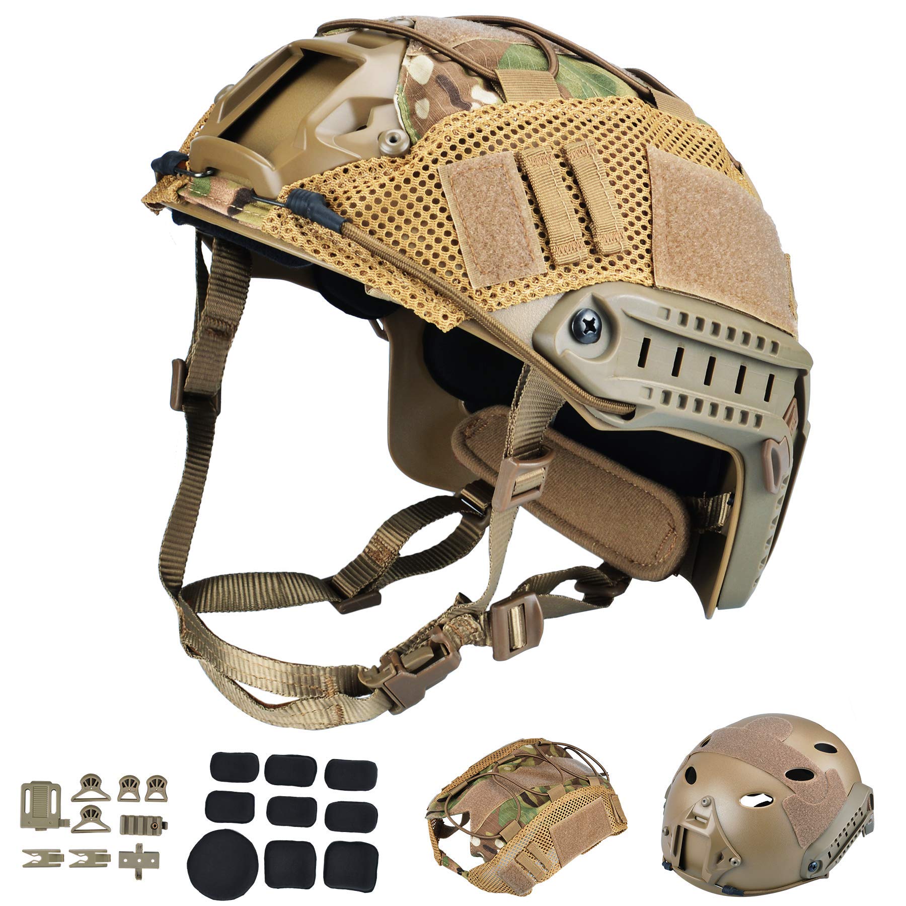 ActionUnion Tactical Airsoft Paintball Fast Helmet with Helmet Cover