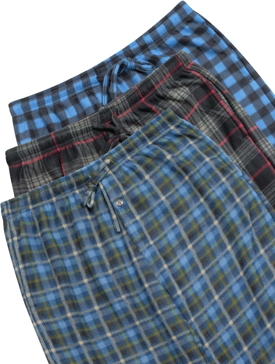 Real Essentials 3 Pack: Men's Fleece Pajama Pants Loungewear Soft PJ Bottoms Sleepwear with Pockets (Big & Tall Available) - Image 6