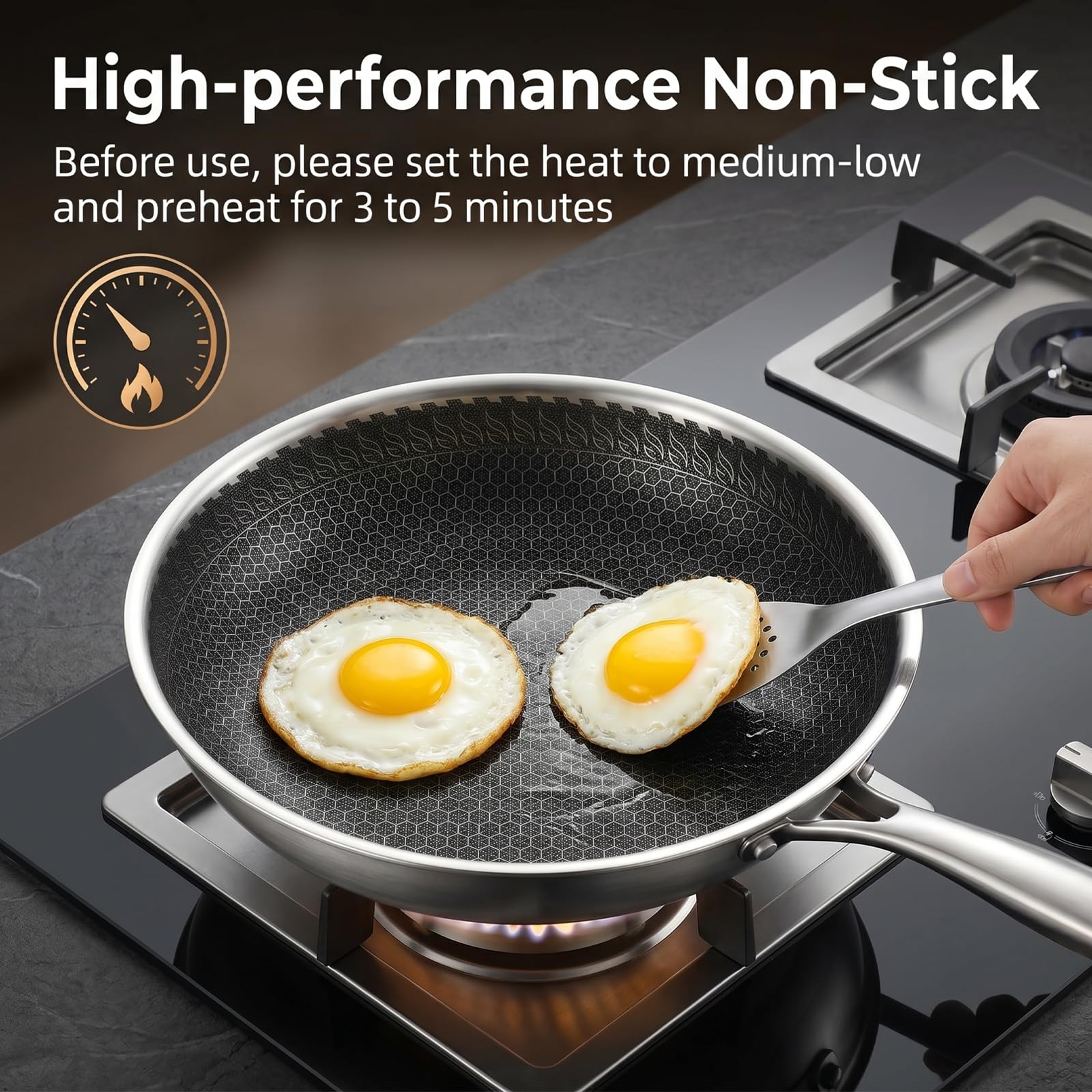 How to Clean a Nonstick Pan: A Simple Guide (2026) 1 GPY 9 Inch Non Stick Frying Pan with Lid, 316L Stainless Steel Frying Pan Skille - product photo