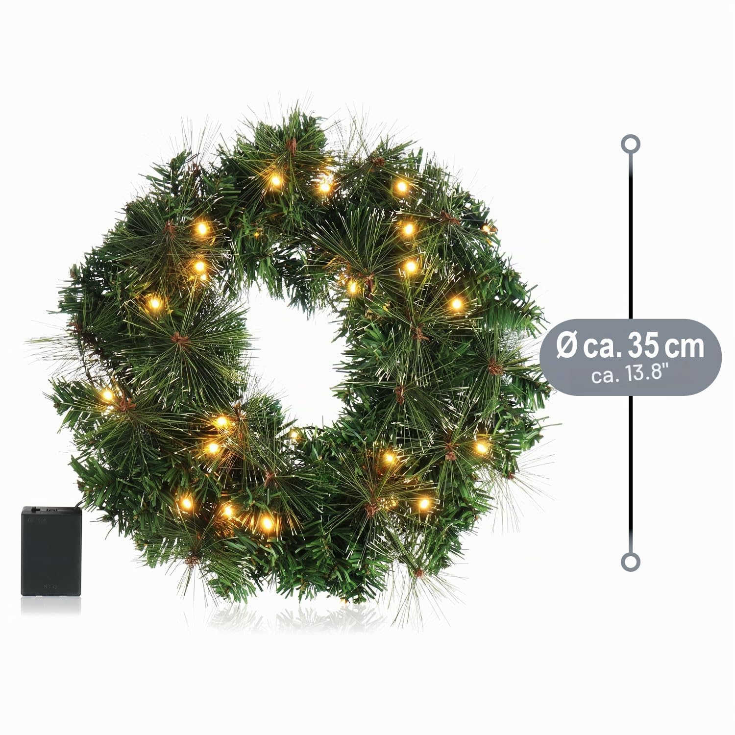 COM-FOUR® Ghirlanda per porte a LED Natale, Ghirlanda dell'Avvento