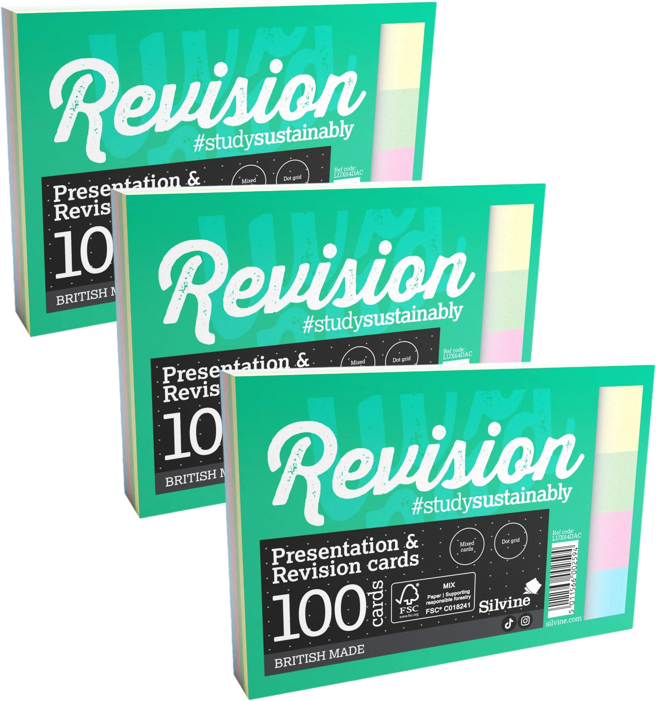 Luxpad Revision A6 Flash Cards - 5mm Dot Grid (100 Cards) Assorted ...