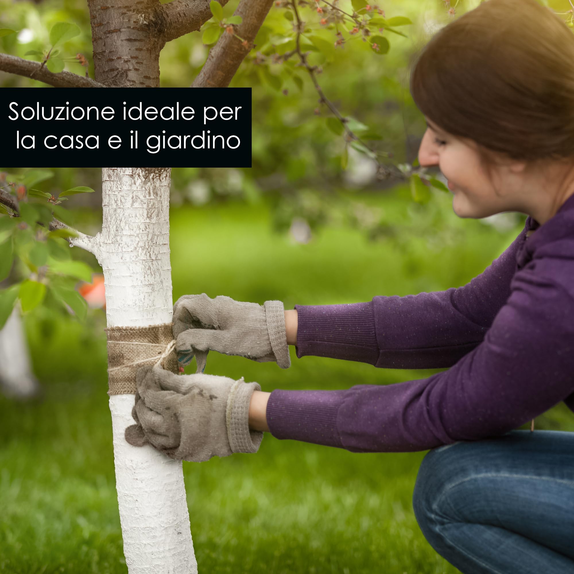 OfficeTree Spago di Juta Naturale 100 m - Cordino da 2 mm in Fibra Naturale per Fai-da-Te, Decorazioni, Giardinaggio e Confezioni Regalo