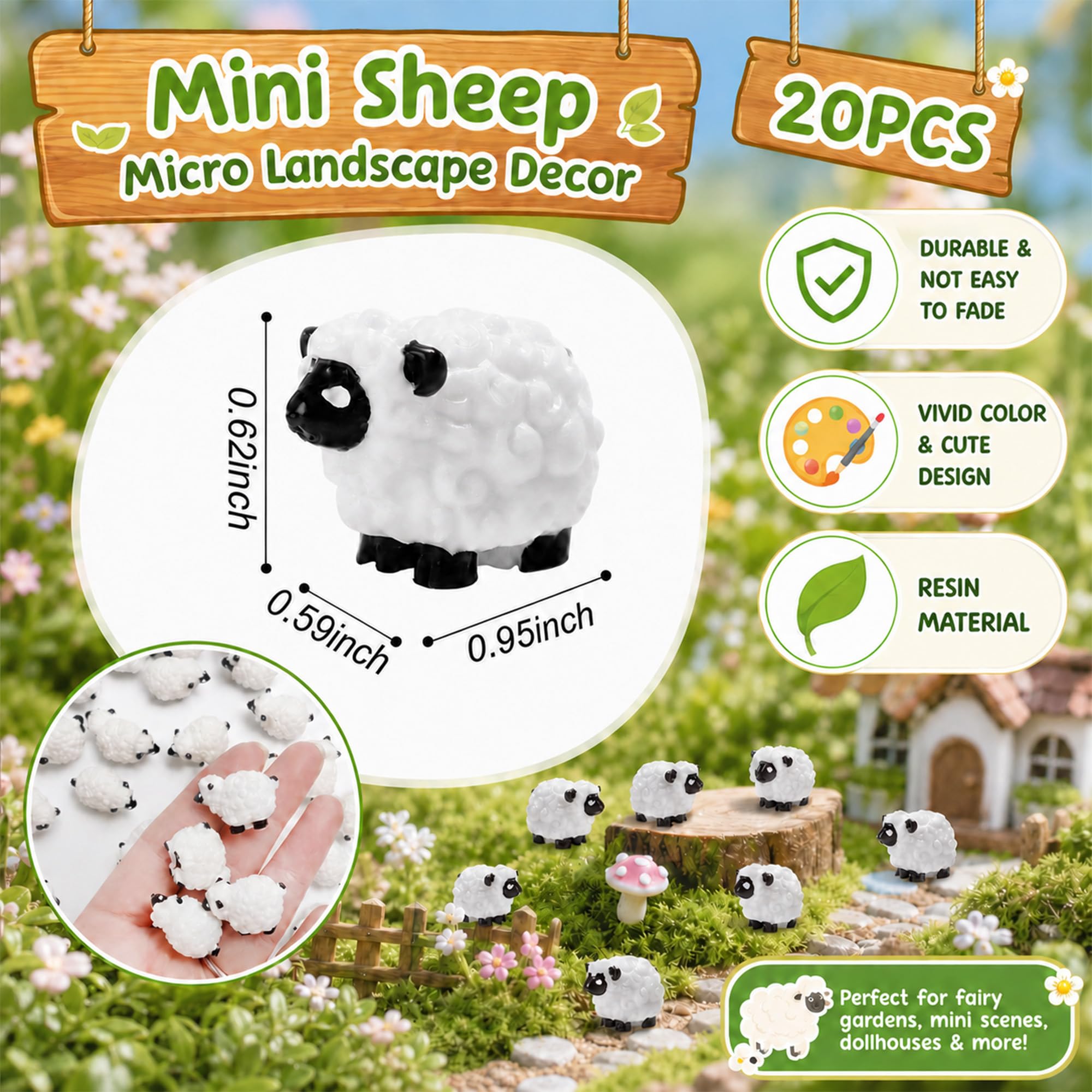 Amazon.com: Bbiamsleep 20 Pcs Mini Sheep Figurines Miniature