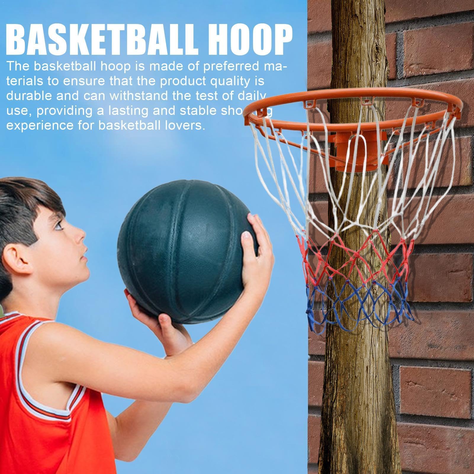 Canasta de baloncesto para adultos, canasta de baloncesto de acero, llanta de baloncesto multiusos de acero, borde de baloncesto resistente, resistente al desgaste, para patio trasero, entrada