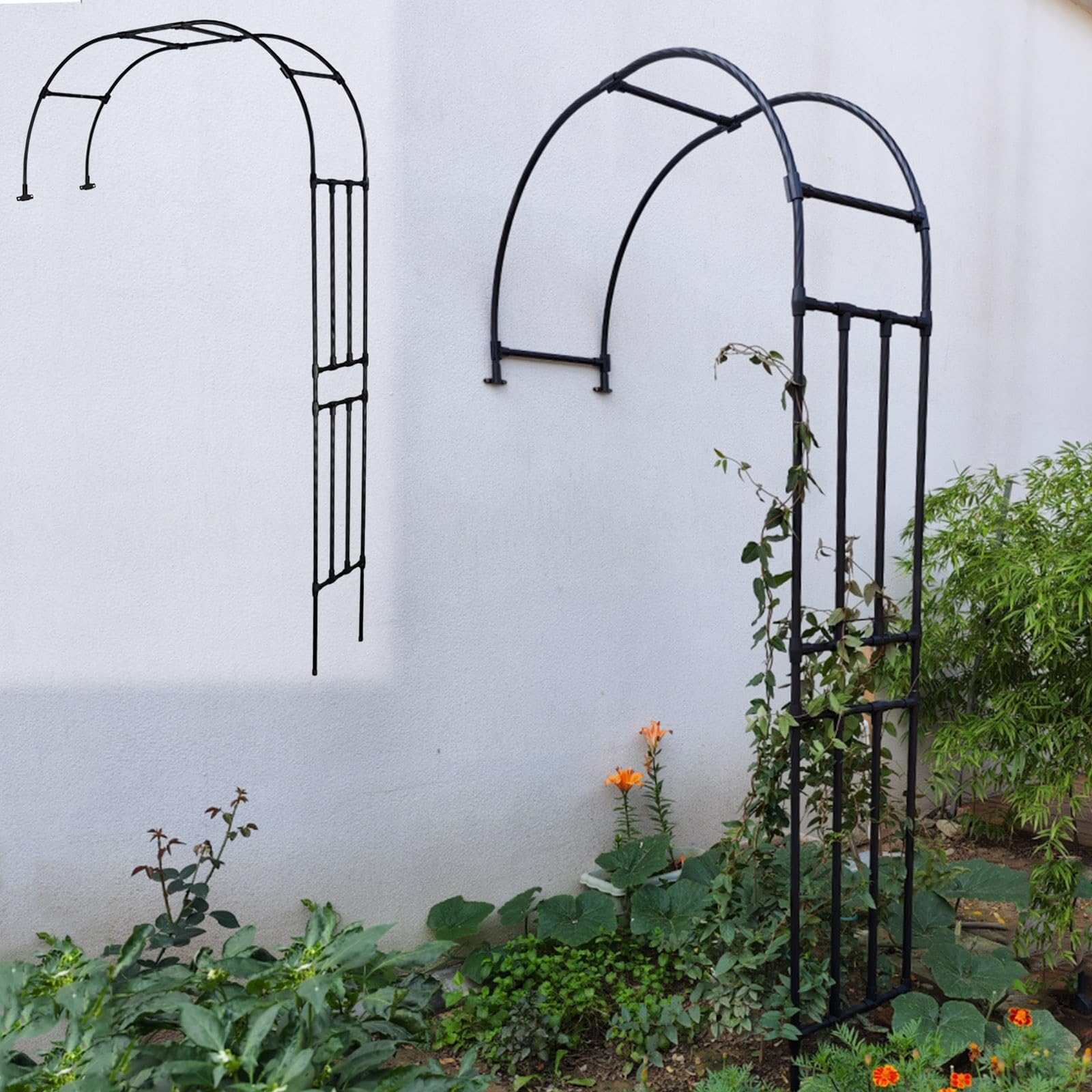 Arcos de jardín para plantas trepadoras ideales para decorar el patio trasero y el césped